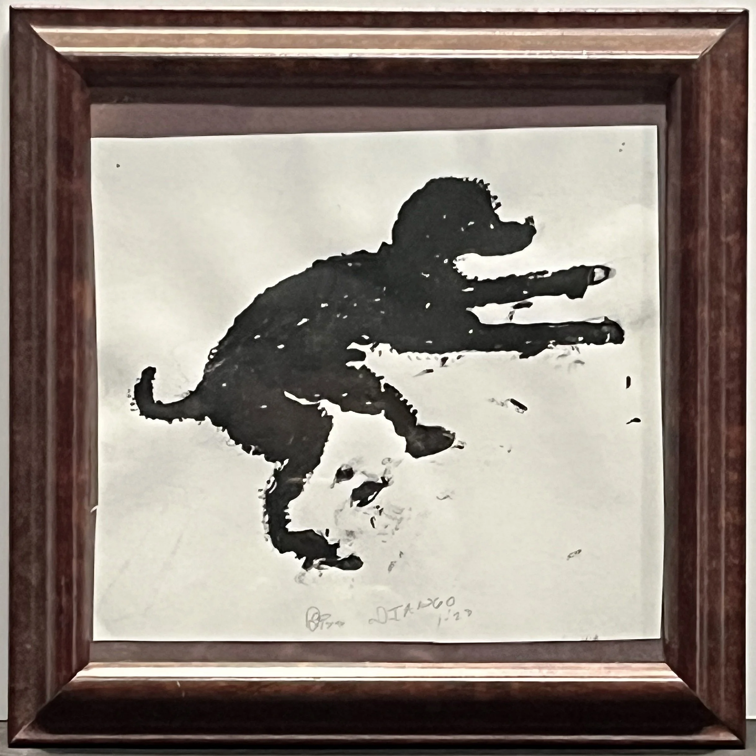 "Django" 2023, ink on paper, 9.75" x 9.75" with frame