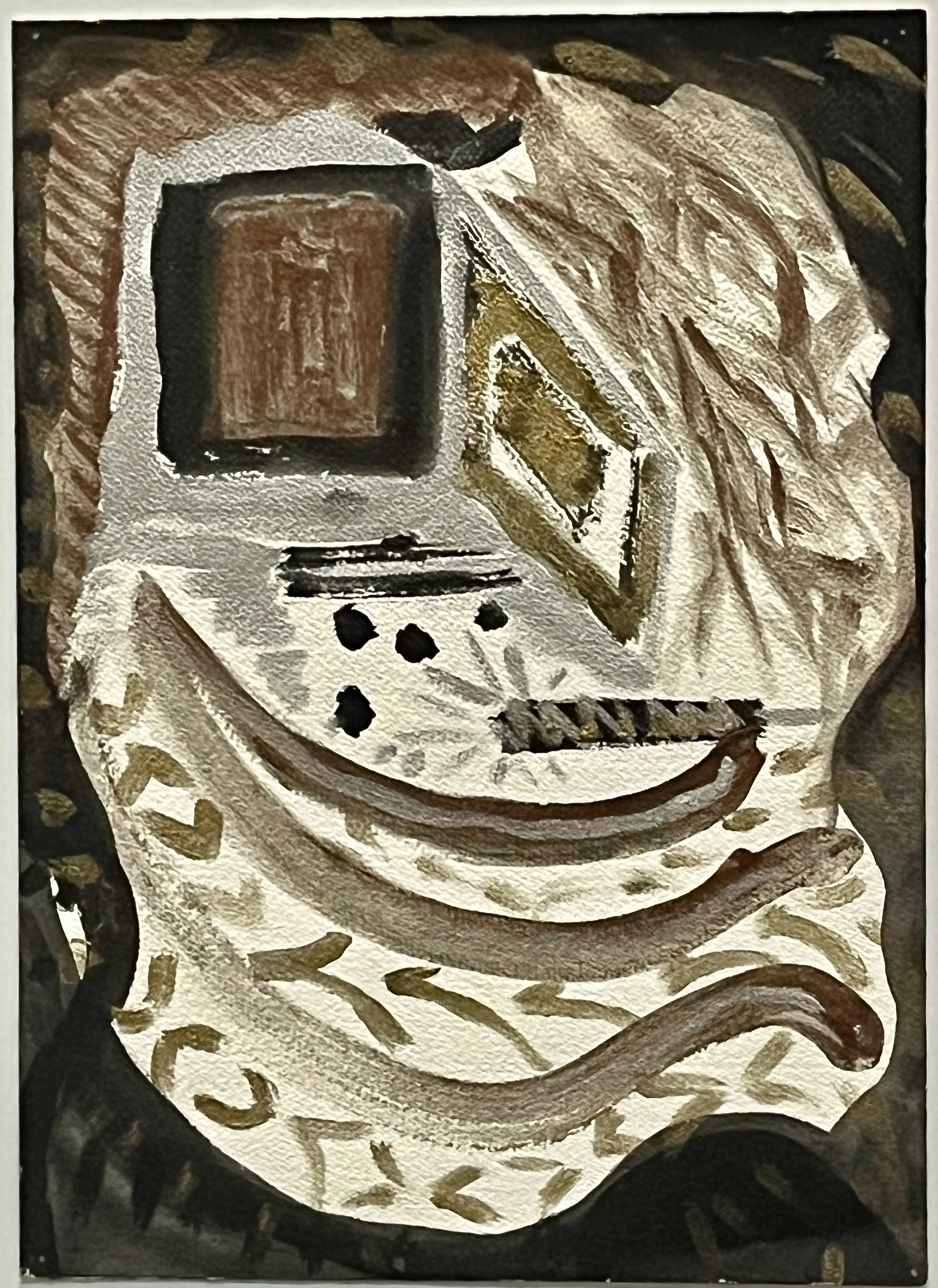 "Sliver Face" 2021, acrylic on paper, 14.25" x 10.25"