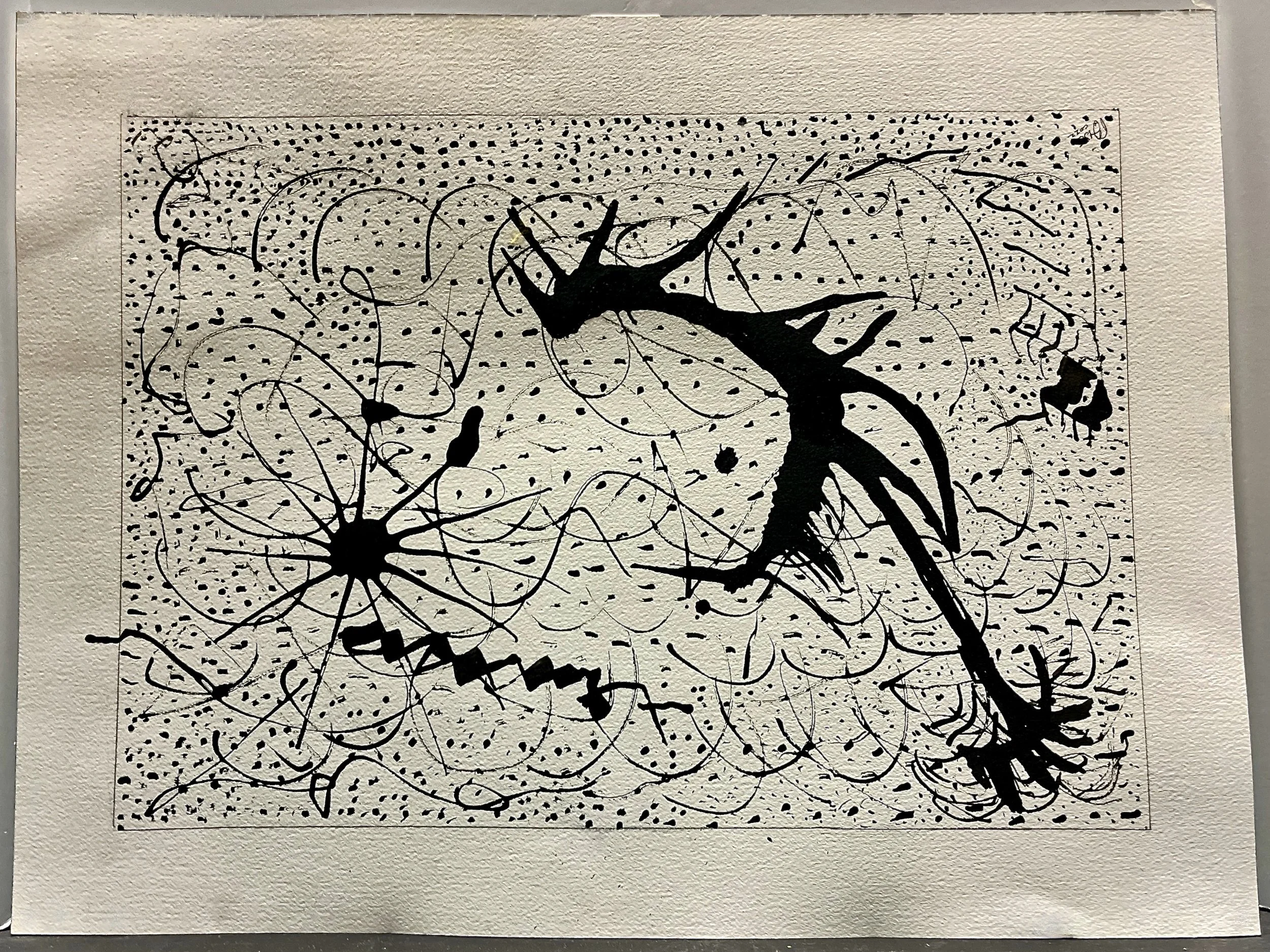 "Mummers" 2020, ink on paper,  18"x 24"