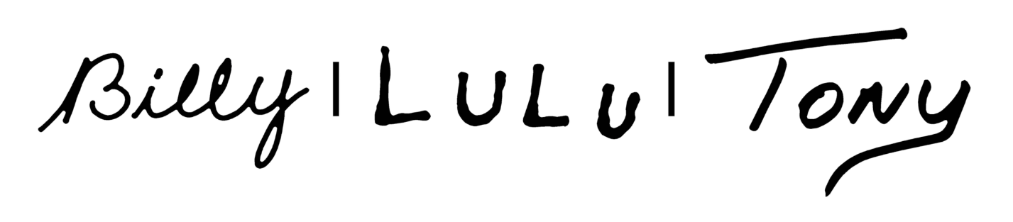 Signature of Billy Lulu Tony written in black ink on gray background