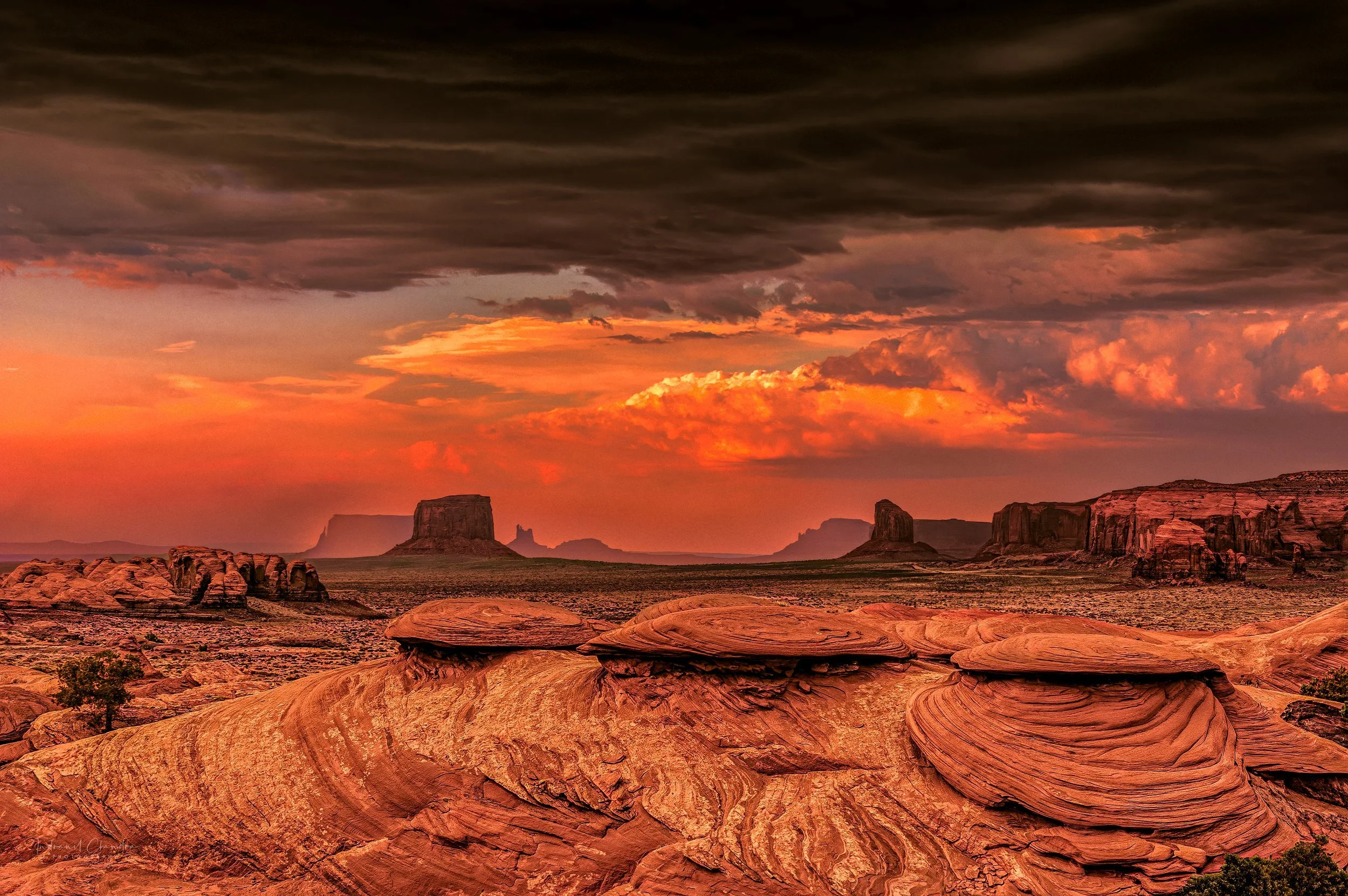Approaching Storm During Sunset at Monument Valley TruLife Acrylic Wall Art - Indranil Chandra Photography