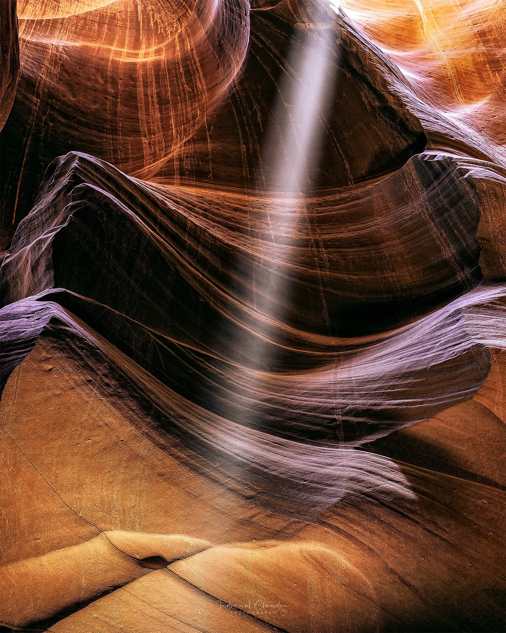 Antelope Canyon Raking Light Standard Acrylic Wall Art - Indranil Chandra Photography