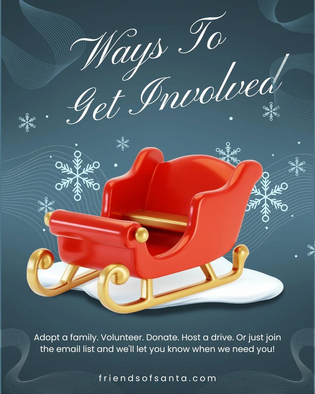 Not sure how to help? Here's your cheat sheet: 📋

Adopt a family. Volunteer. Donate. Host a drive. Or just join the email list and we'll let you know when we need you!

There's room on the sleigh for everyone. Link in bio!

#friendsofsanta #eastcoop