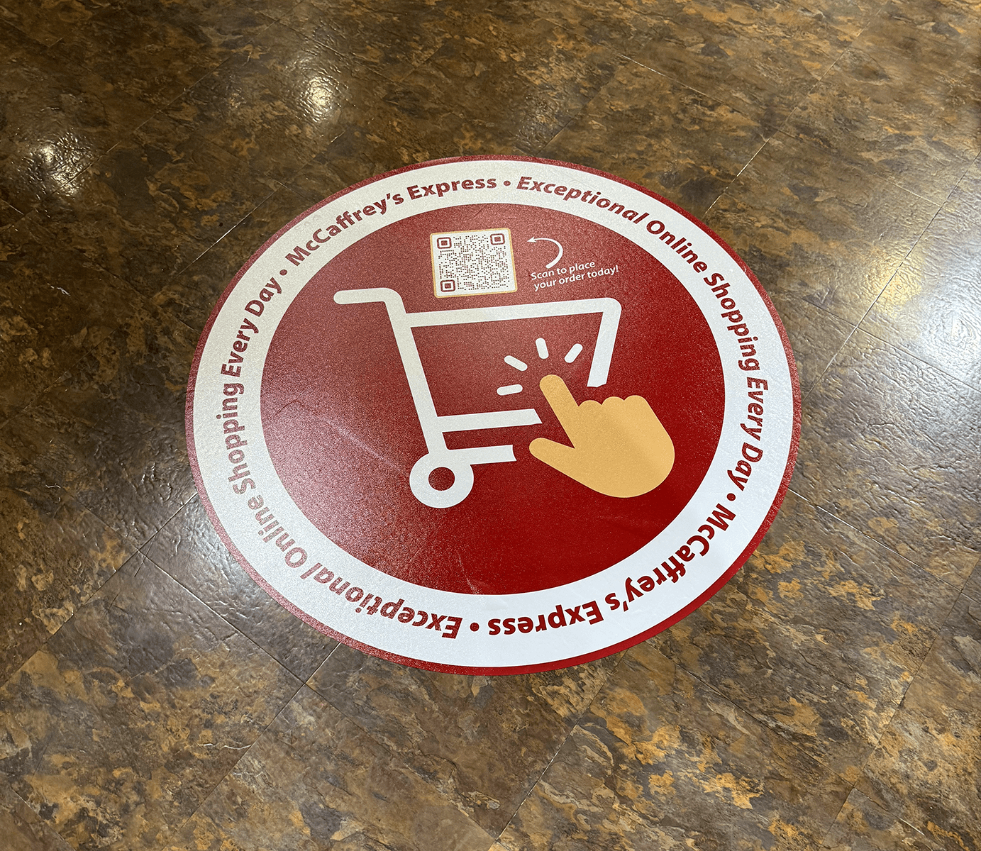 Floor graphic of McCaffrey's Express in-store