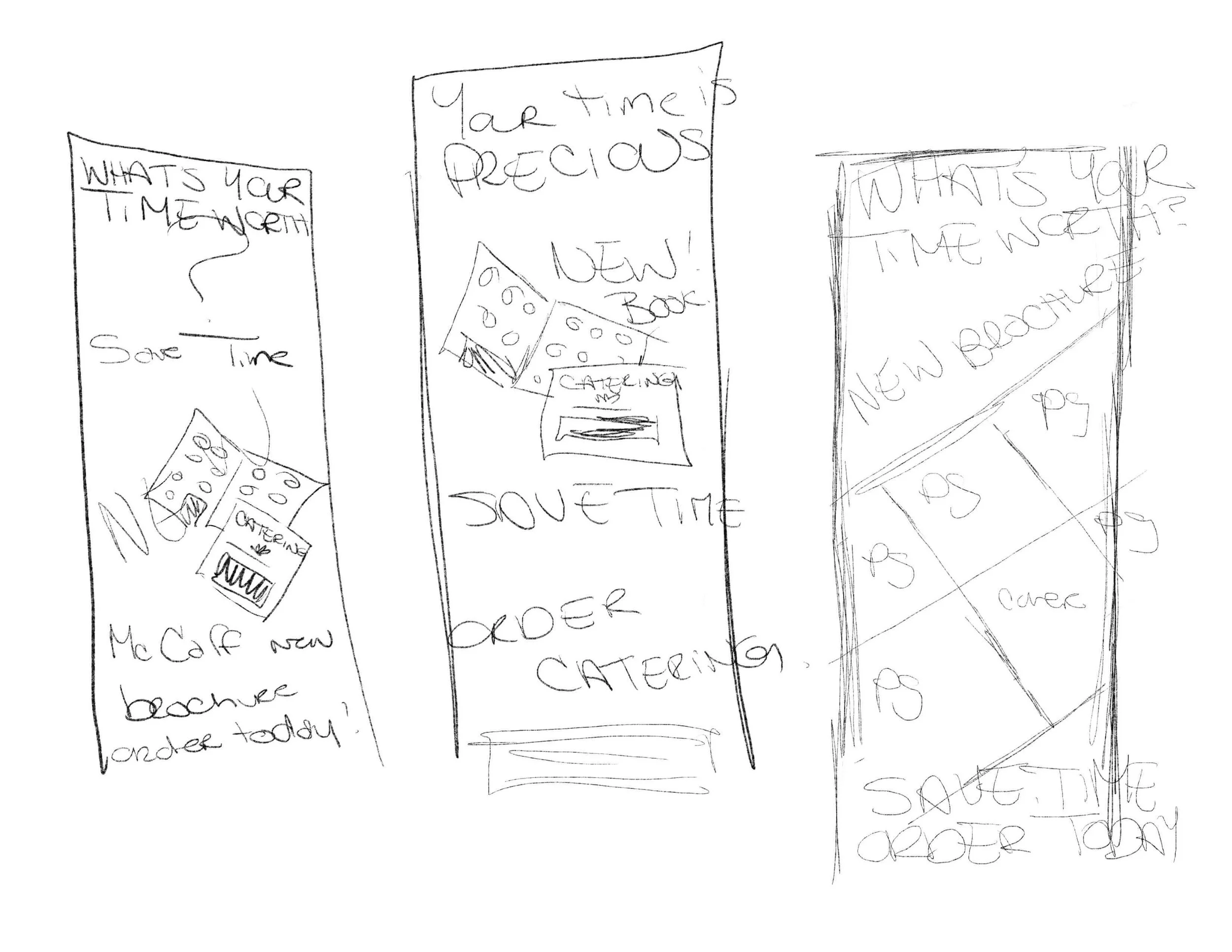 Sketch of promotional banner for catering