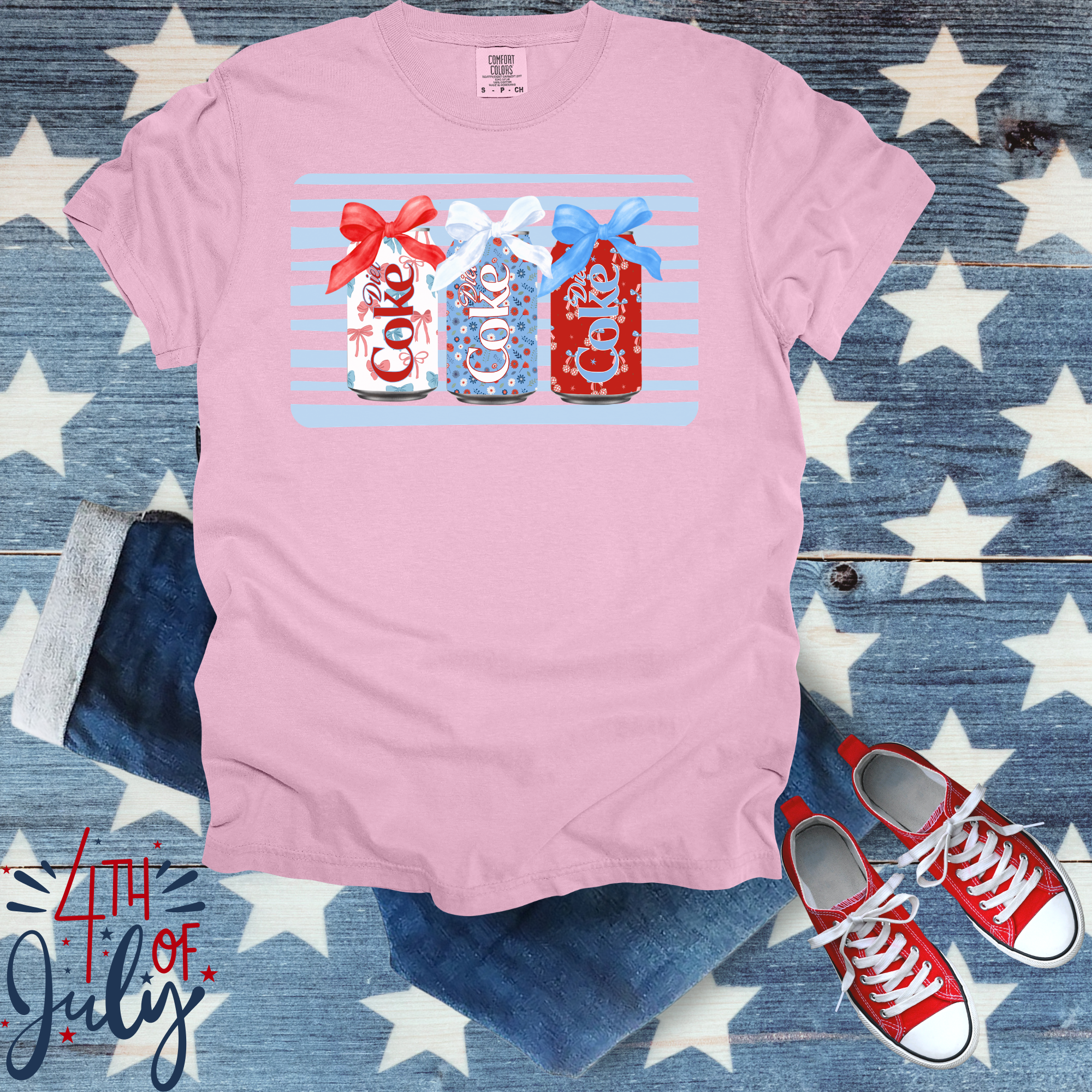 Red, White, & Diet Coke Blue Stripes