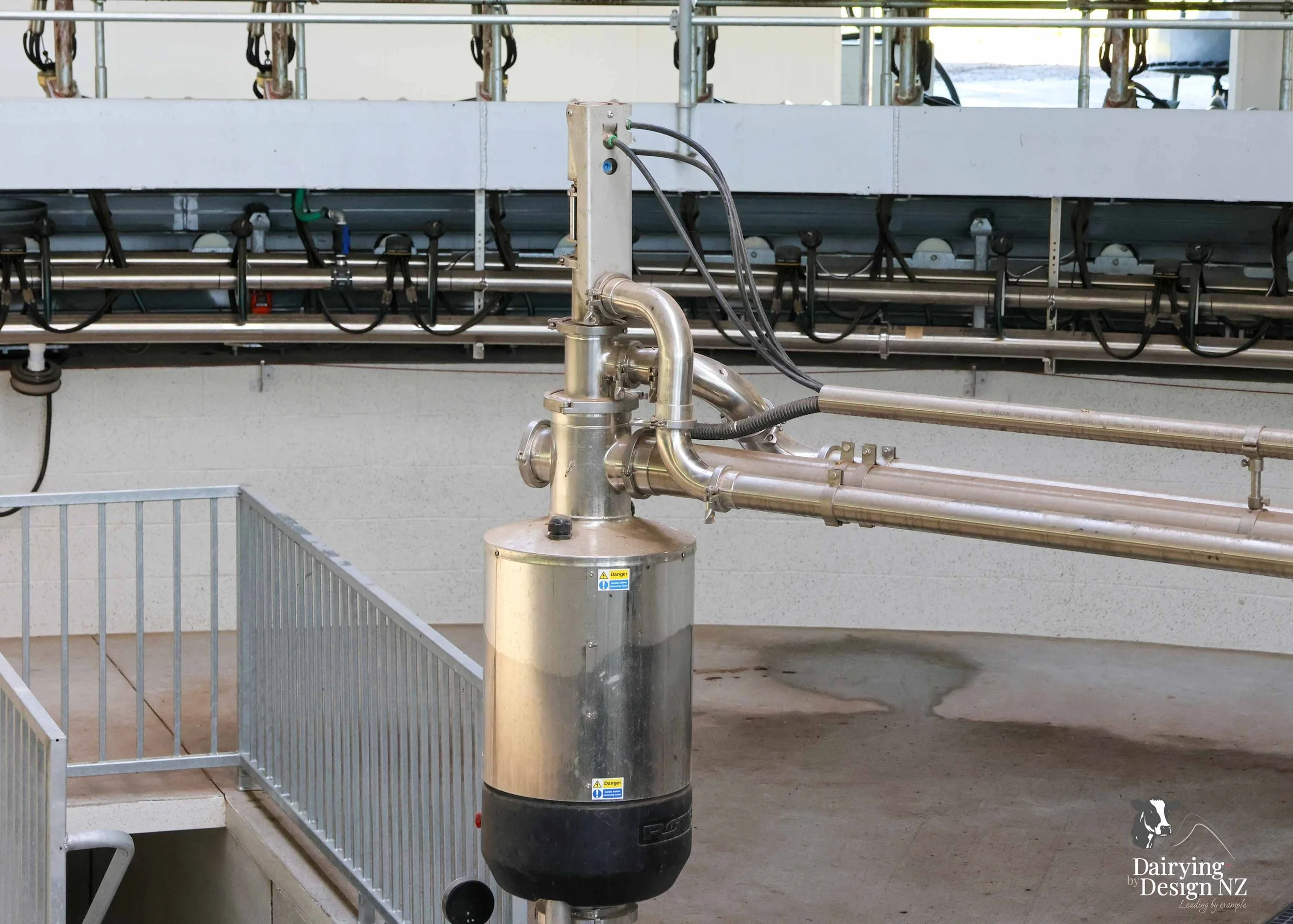  South Waikato rotary dairy shed development designed for efficient milking and cow flow built by Don Chapman Waikato Ltd, featuring a Moa Rotary Platform, yard work by Leask Engineering, feed pad by K&amp;B Builders, electrical work by Laser Electri
