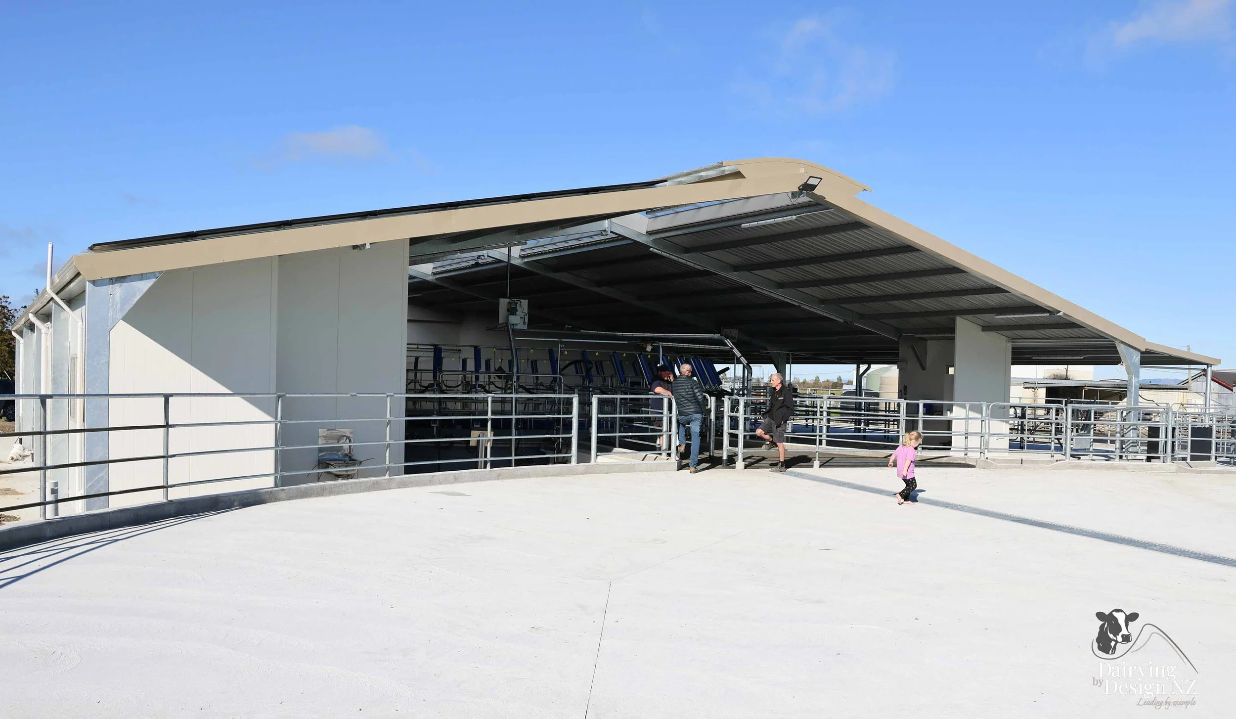  Waikato rotary dairy shed development designed for efficient milking and cow flow built by Don Chapman Waikato Ltd, featuring a Kopu Engineering Platform, yard work by Leask Engineering, milking plant by Ngatea Milking &amp; Pumping, Milkhub system 