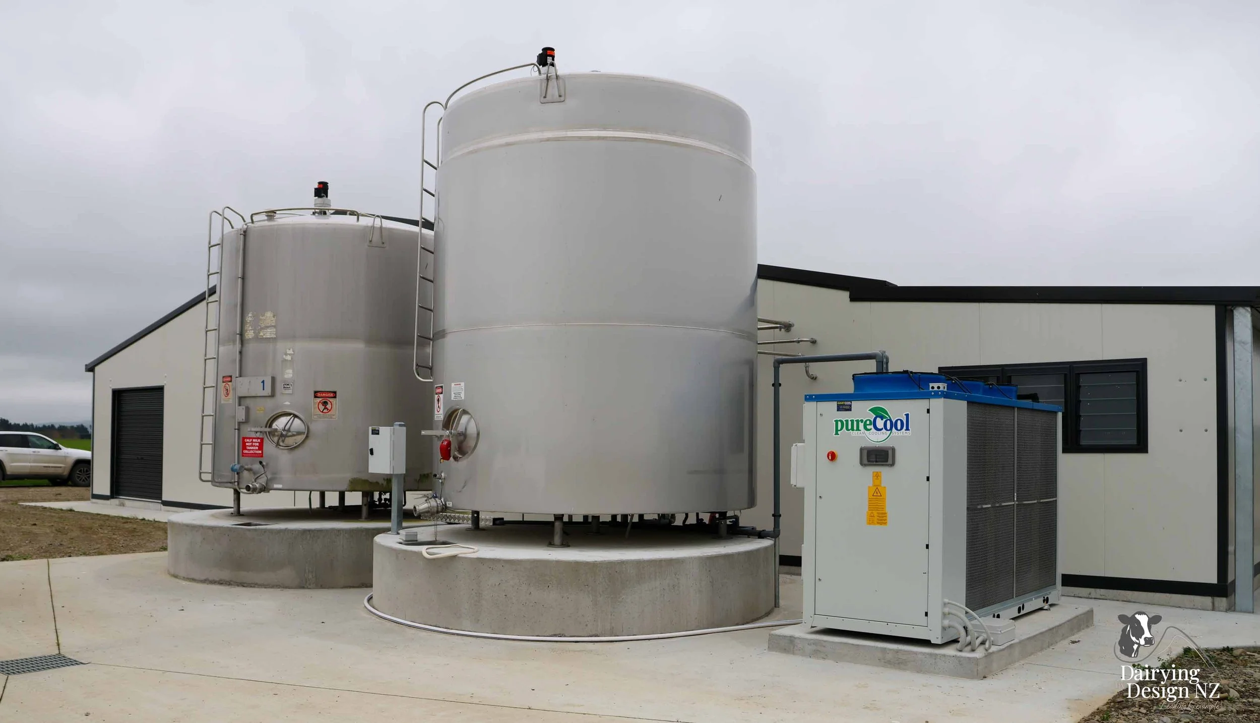  Canterbury rotary dairy shed development designed for efficient milking and cow flow built by Rural Building Solutions, featuring a Donald Engineering Rotary Platform, Earthworks by Densem Contracting 2010 Ltd, Refrigeration by Dairycool, Feed silos