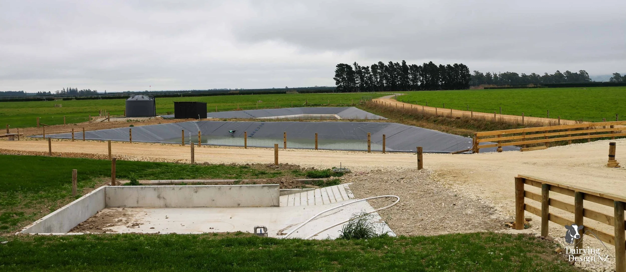  Canterbury rotary dairy shed development designed for efficient milking and cow flow built by Rural Building Solutions, featuring a Donald Engineering Rotary Platform, Earthworks by Densem Contracting 2010 Ltd, Refrigeration by Dairycool, Feed silos