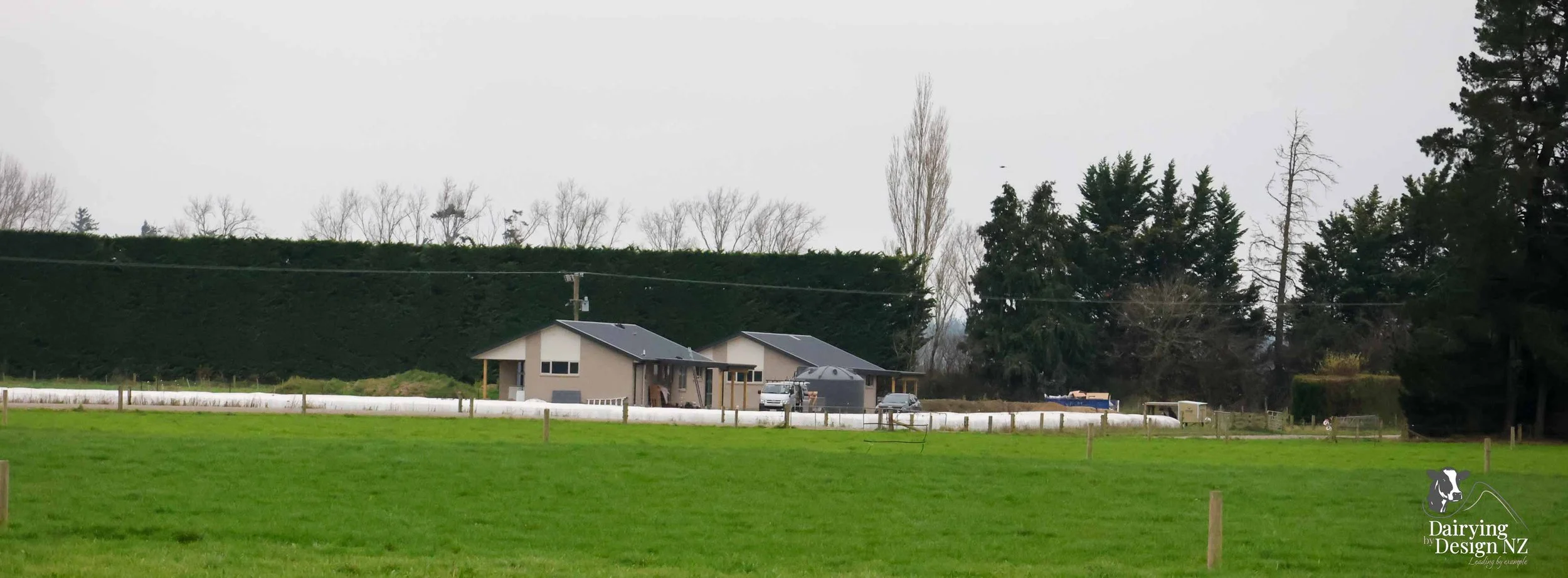  Canterbury rotary dairy shed development designed for efficient milking and cow flow built by Rural Building Solutions, featuring a Donald Engineering Rotary Platform, Earthworks by Densem Contracting 2010 Ltd, Refrigeration by Dairycool, Feed silos