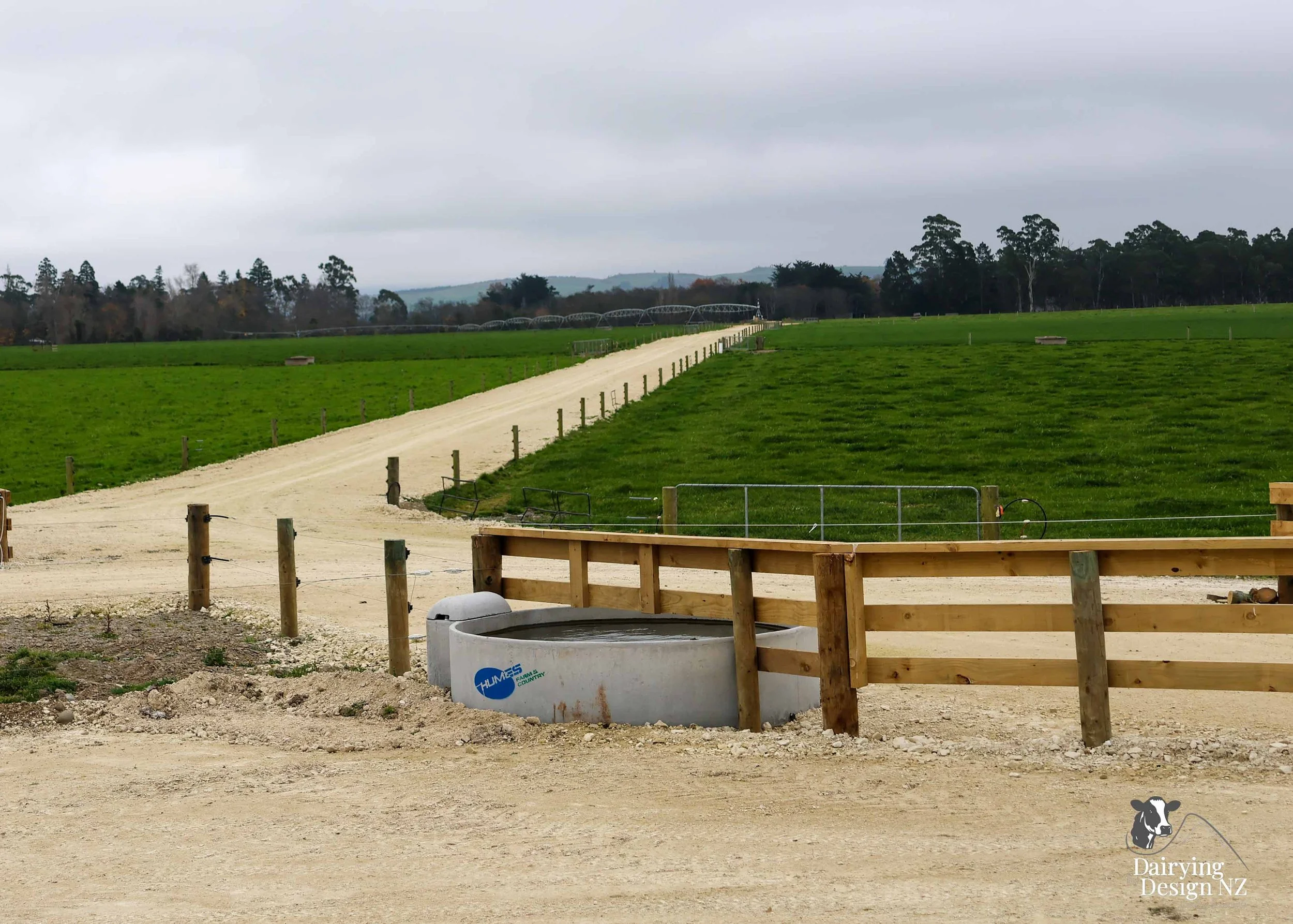  Canterbury rotary dairy shed development designed for efficient milking and cow flow built by Rural Building Solutions, featuring a Donald Engineering Rotary Platform, Earthworks by Densem Contracting 2010 Ltd, Refrigeration by Dairycool, Feed silos