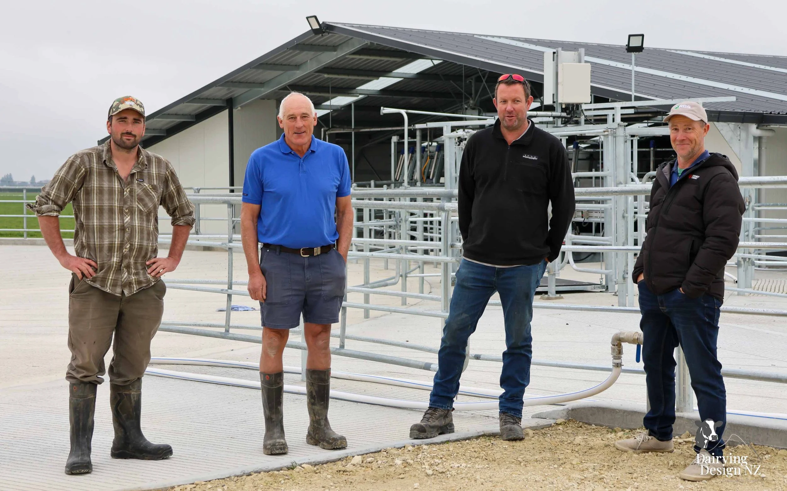  Canterbury rotary dairy shed development designed for efficient milking and cow flow built by Rural Building Solutions, featuring a Donald Engineering Rotary Platform, Earthworks by Densem Contracting 2010 Ltd, Refrigeration by Dairycool, Feed silos