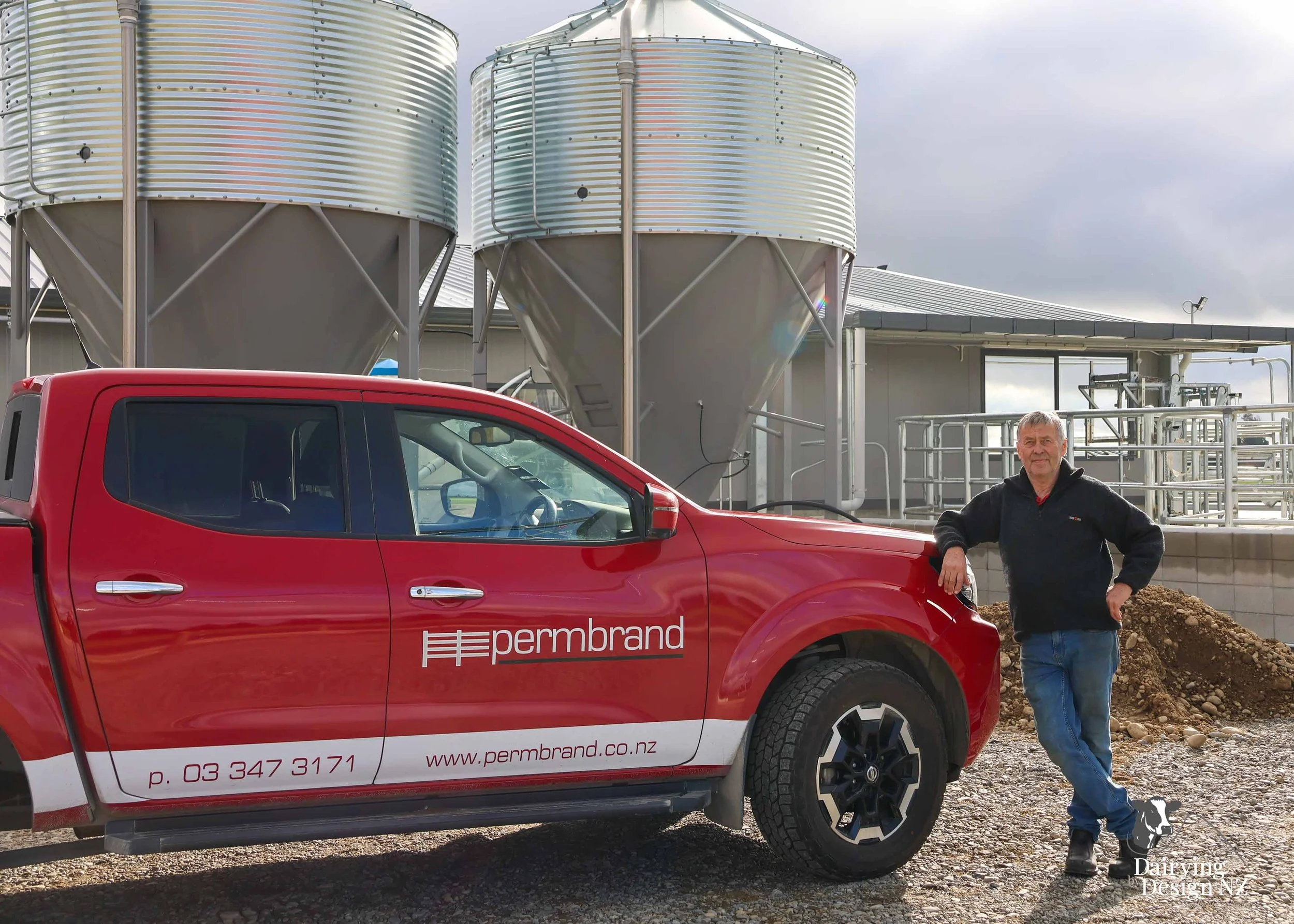  Canterbury rotary dairy shed development designed for efficient milking and cow flow built by Rural Building Solutions, featuring a Donald Engineering Rotary Platform, Earthworks by Densem Contracting 2010 Ltd, Refrigeration by Dairycool, Feed silos