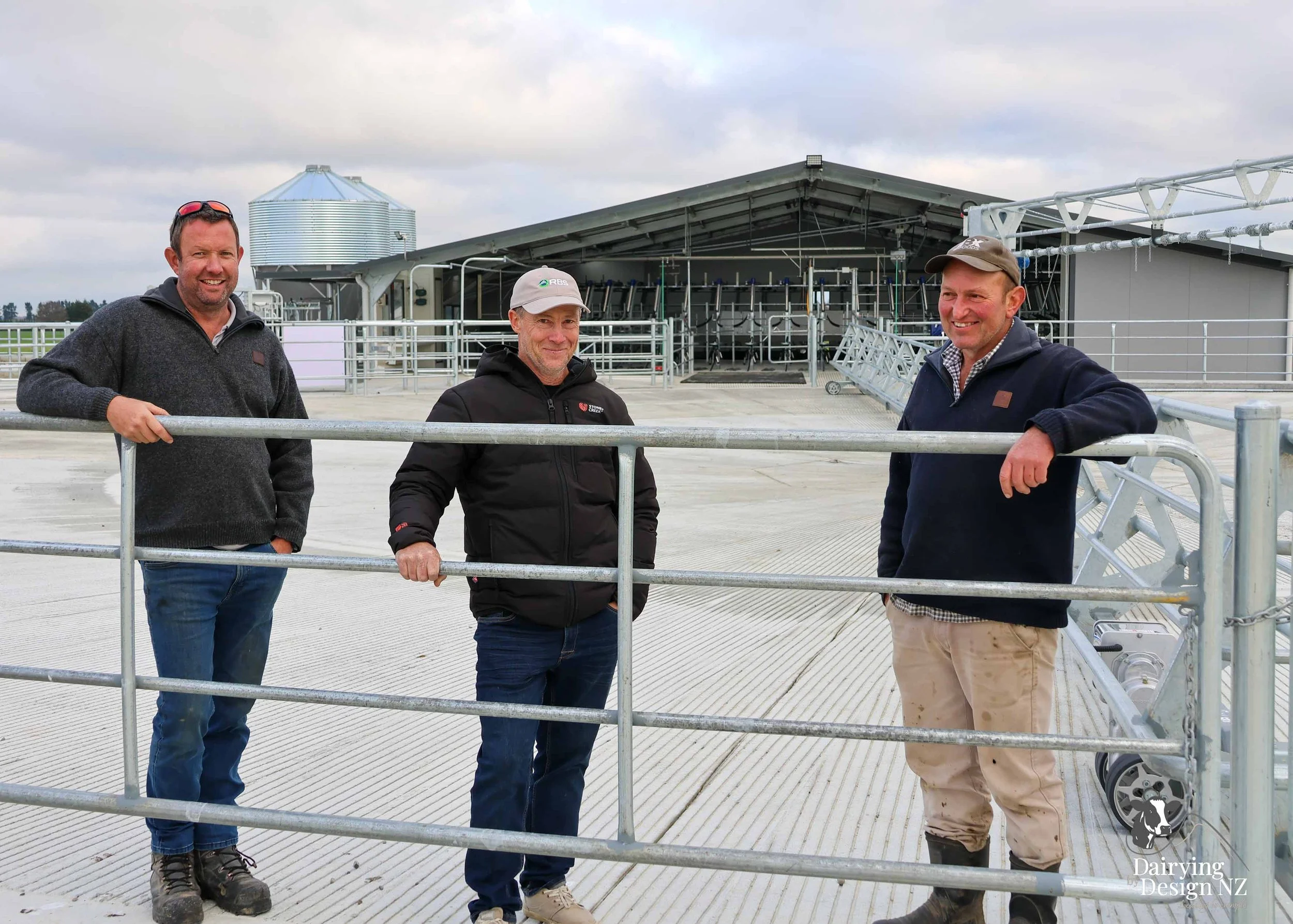  Canterbury rotary dairy shed development designed for efficient milking and cow flow built by Rural Building Solutions, featuring a Donald Engineering Rotary Platform, Earthworks by Densem Contracting 2010 Ltd, Refrigeration by Dairycool, Feed silos
