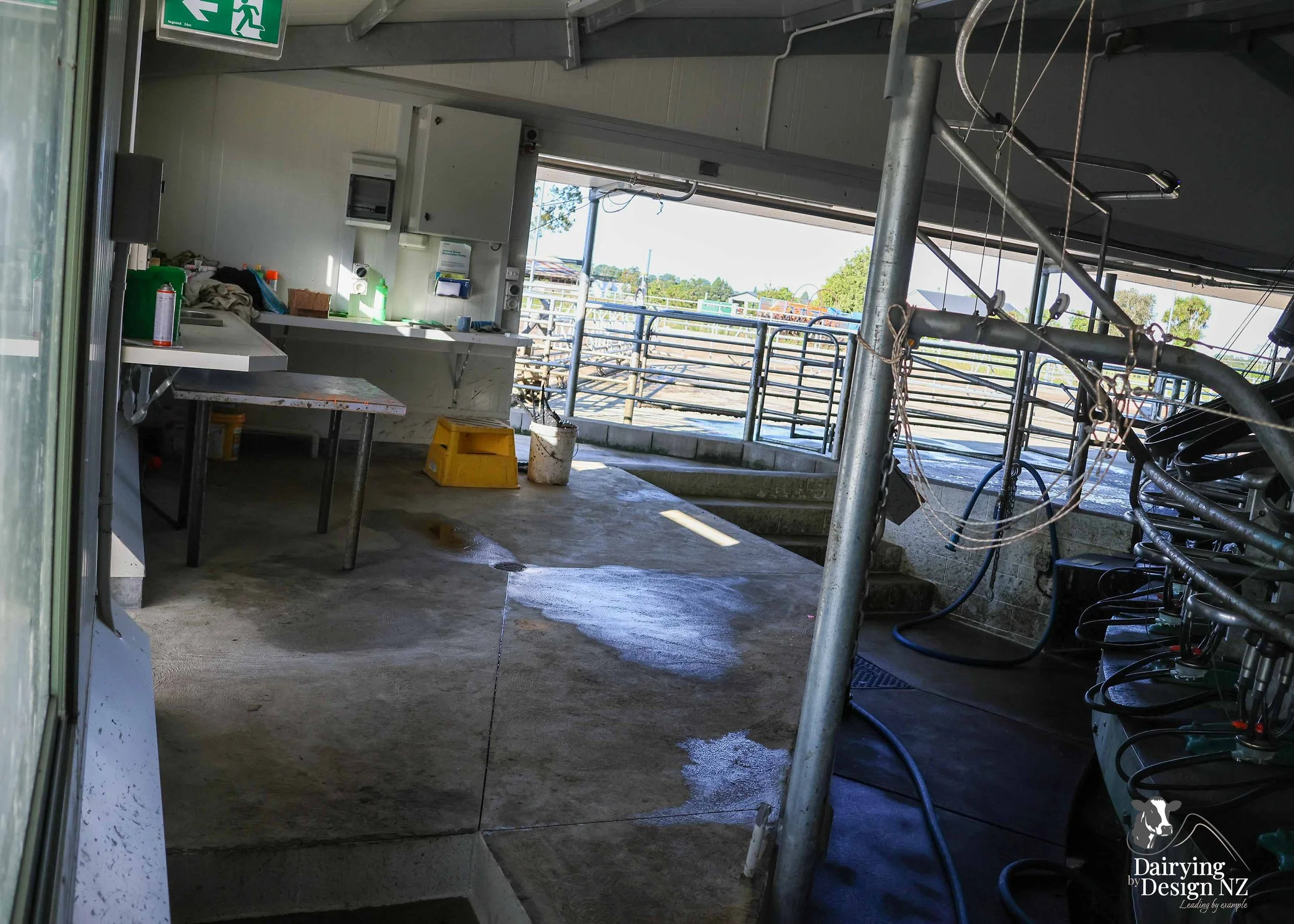  Whakatane rotary dairy shed development designed for efficient milking and cow flow built by Yates Carpentry &amp; Construction, Milking plant install by 60/40 Milking, yard work by WJ Dippie, Milking platform by Landmore Agri, Effluent storage by K