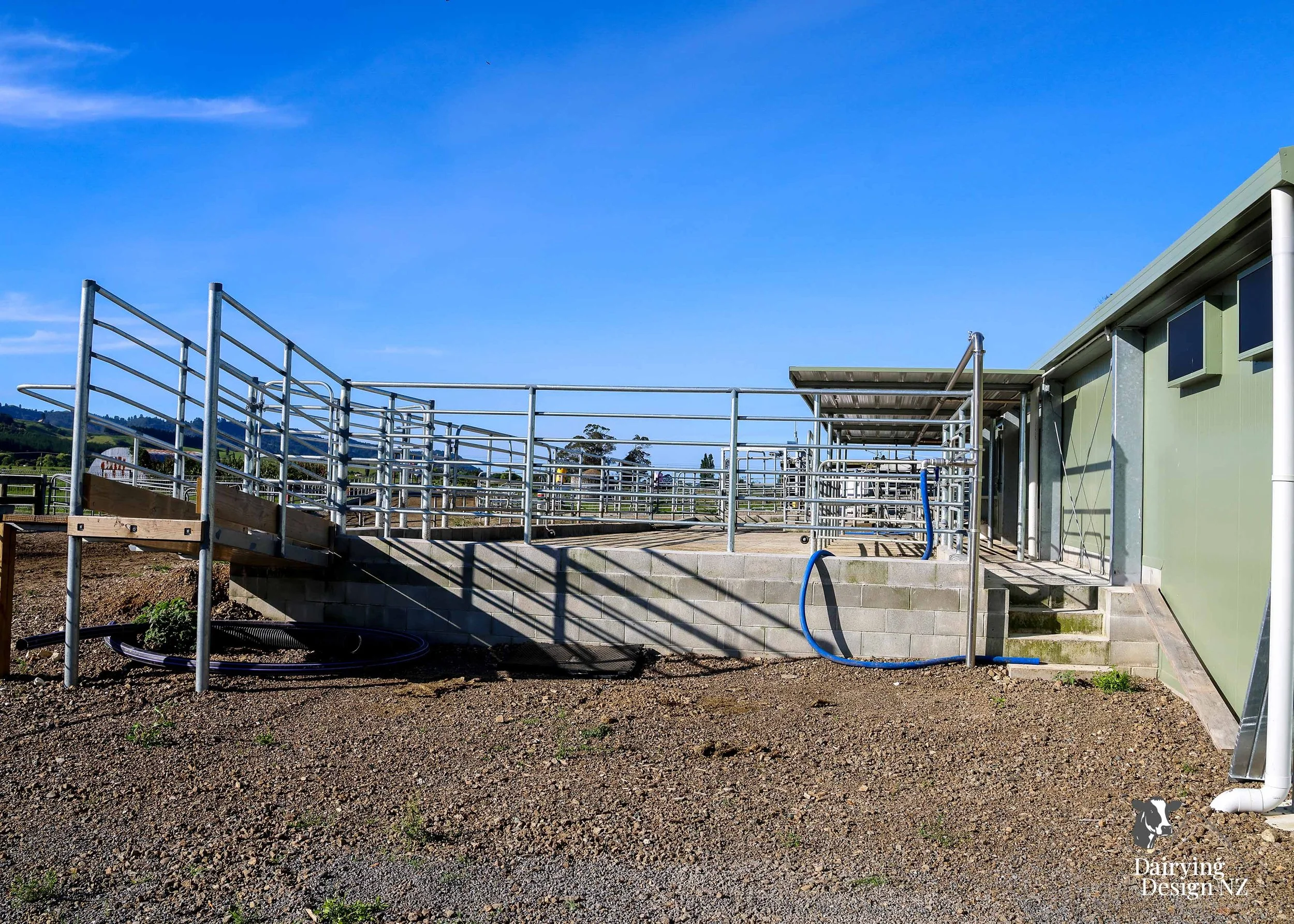 Whakatane rotary dairy shed development designed for efficient milking and cow flow built by Yates Carpentry &amp; Construction, Milking plant install by 60/40 Milking, yard work by WJ Dippie, Milking platform by Landmore Agri, Effluent storage by K