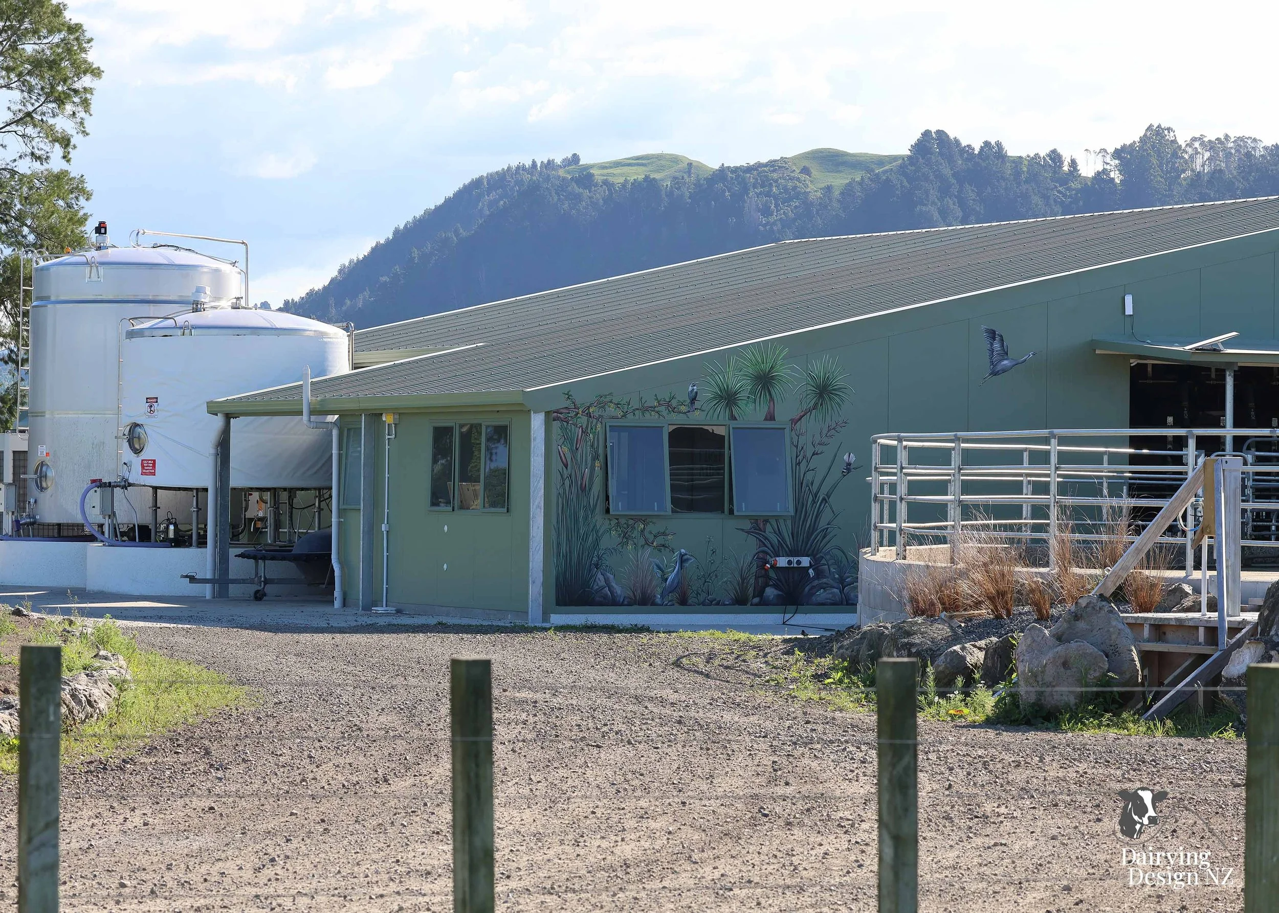  Whakatane rotary dairy shed development designed for efficient milking and cow flow built by Yates Carpentry &amp; Construction, Milking plant install by 60/40 Milking, yard work by WJ Dippie, Milking platform by Landmore Agri, Effluent storage by K