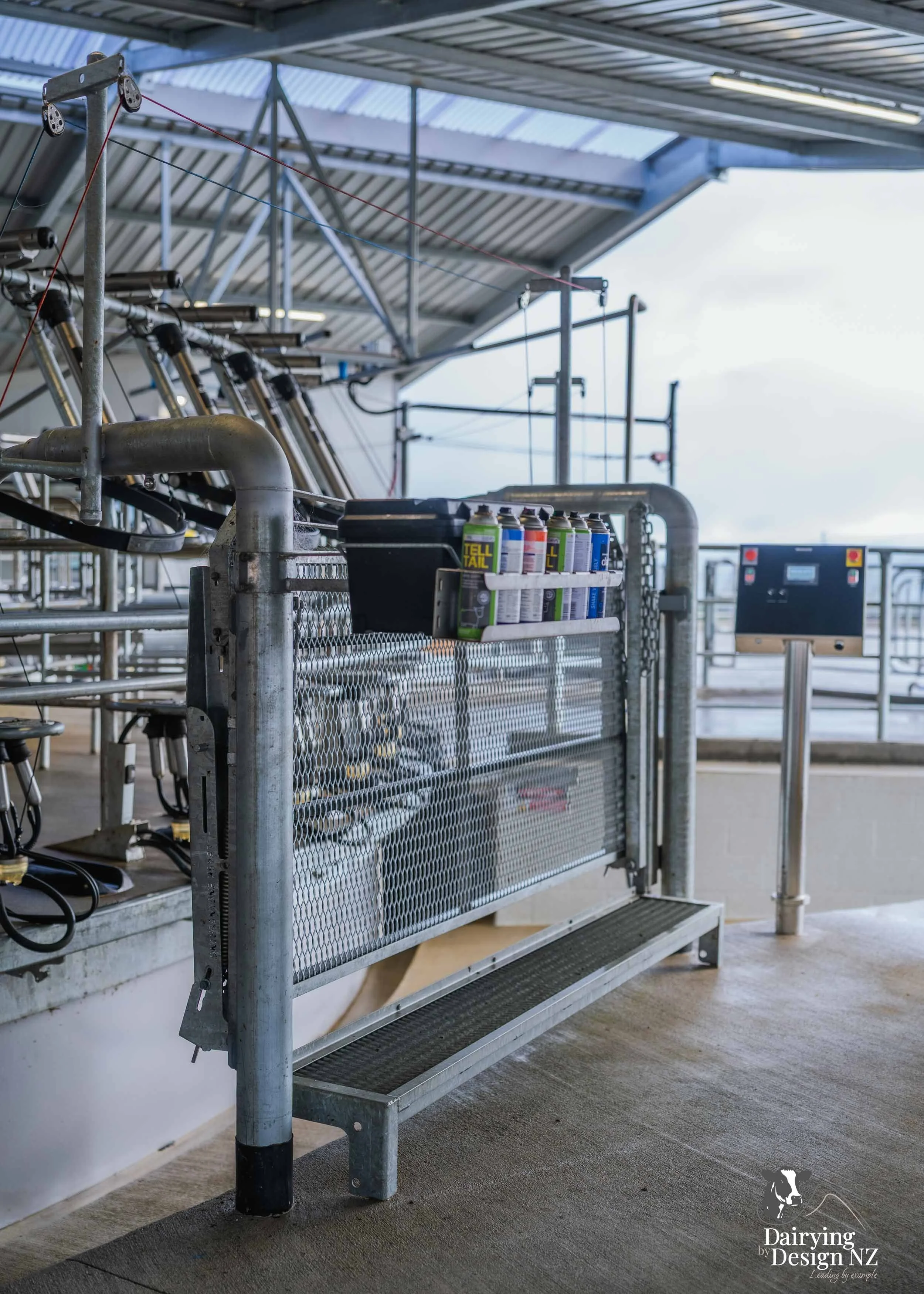  Waikato rotary dairy shed development designed for efficient milking and cow flow built by Don Chapman Waikato Ltd, featuring a Moa Rotary Platform, yard work by Leask Engineering, electrical work by Phase Electrical, project for Graham Preest. 