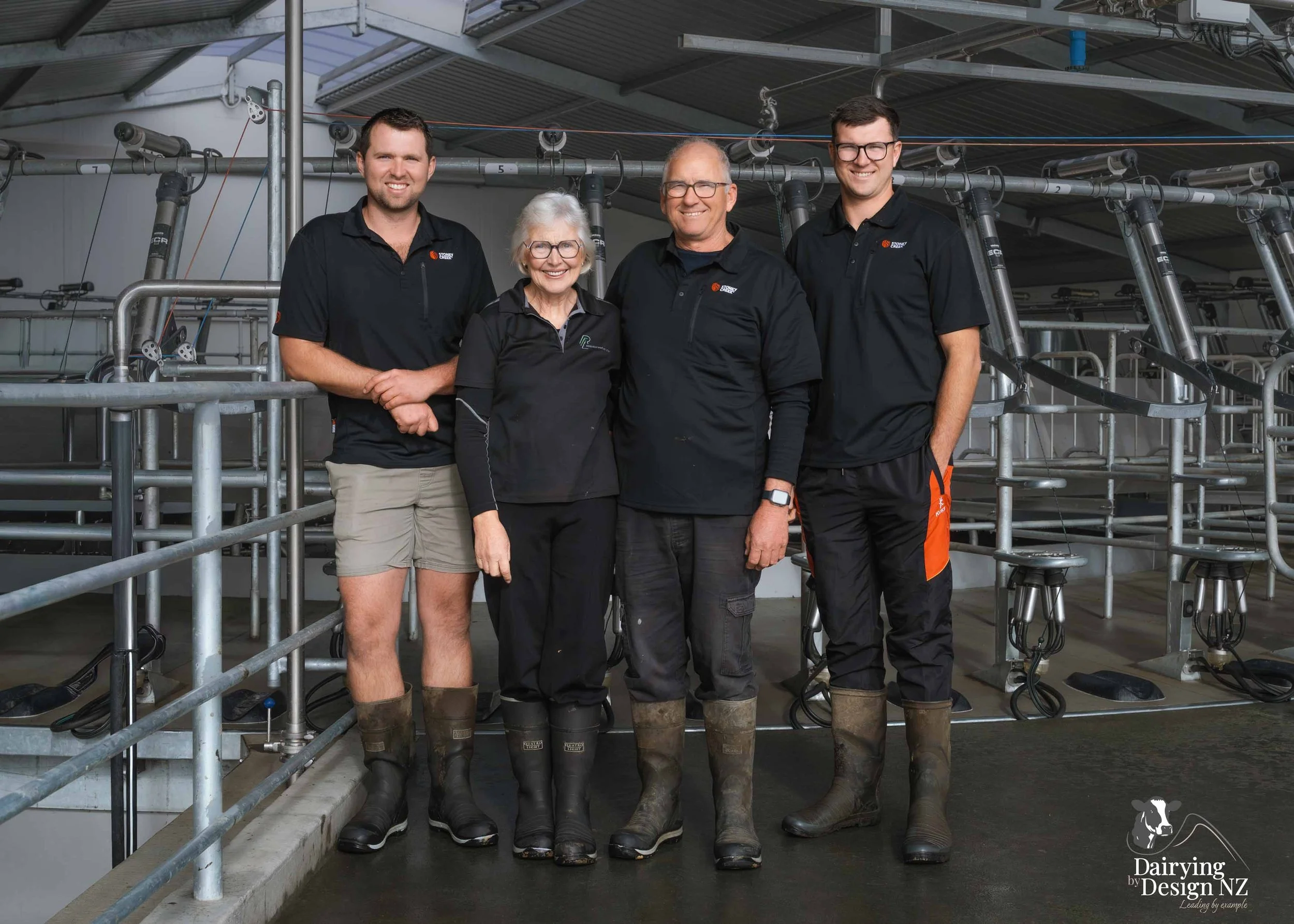  Waikato rotary dairy shed development designed for efficient milking and cow flow built by Don Chapman Waikato Ltd, featuring a Moa Rotary Platform, yard work by Leask Engineering, electrical work by Phase Electrical, project for Graham Preest. 