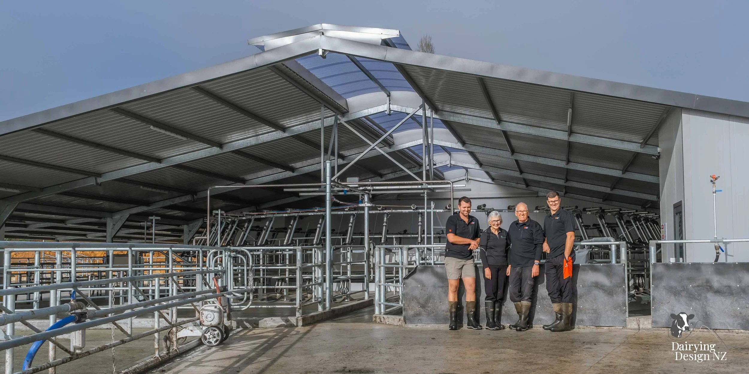  Waikato rotary dairy shed development designed for efficient milking and cow flow built by Don Chapman Waikato Ltd, featuring a Moa Rotary Platform, yard work by Leask Engineering, electrical work by Phase Electrical, project for Graham Preest. 