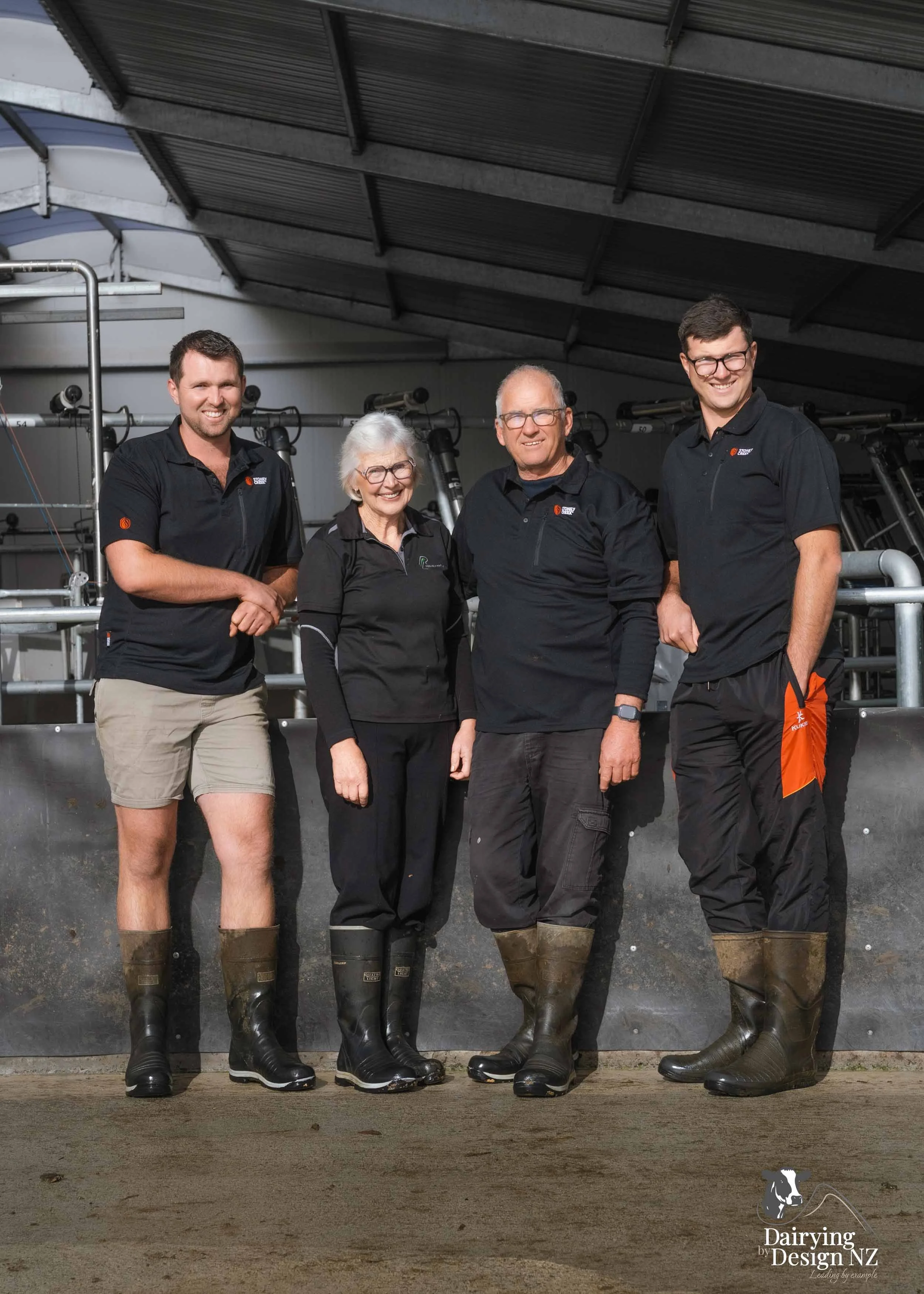  Waikato rotary dairy shed development designed for efficient milking and cow flow built by Don Chapman Waikato Ltd, featuring a Moa Rotary Platform, yard work by Leask Engineering, electrical work by Phase Electrical, project for Graham Preest. 