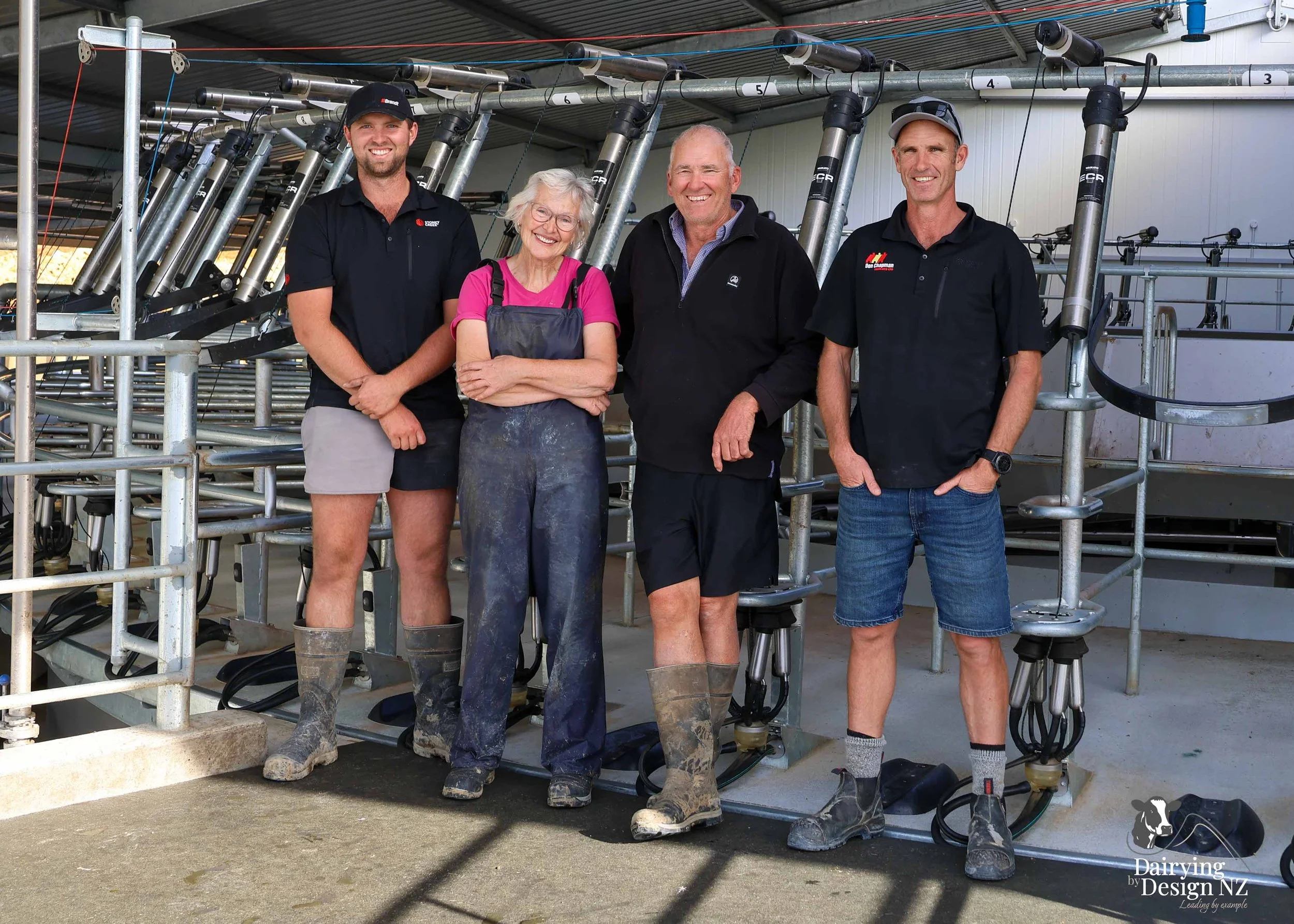  Waikato rotary dairy shed development designed for efficient milking and cow flow built by Don Chapman Waikato Ltd, featuring a Moa Rotary Platform, yard work by Leask Engineering, electrical work by Phase Electrical, project for Graham Preest. 
