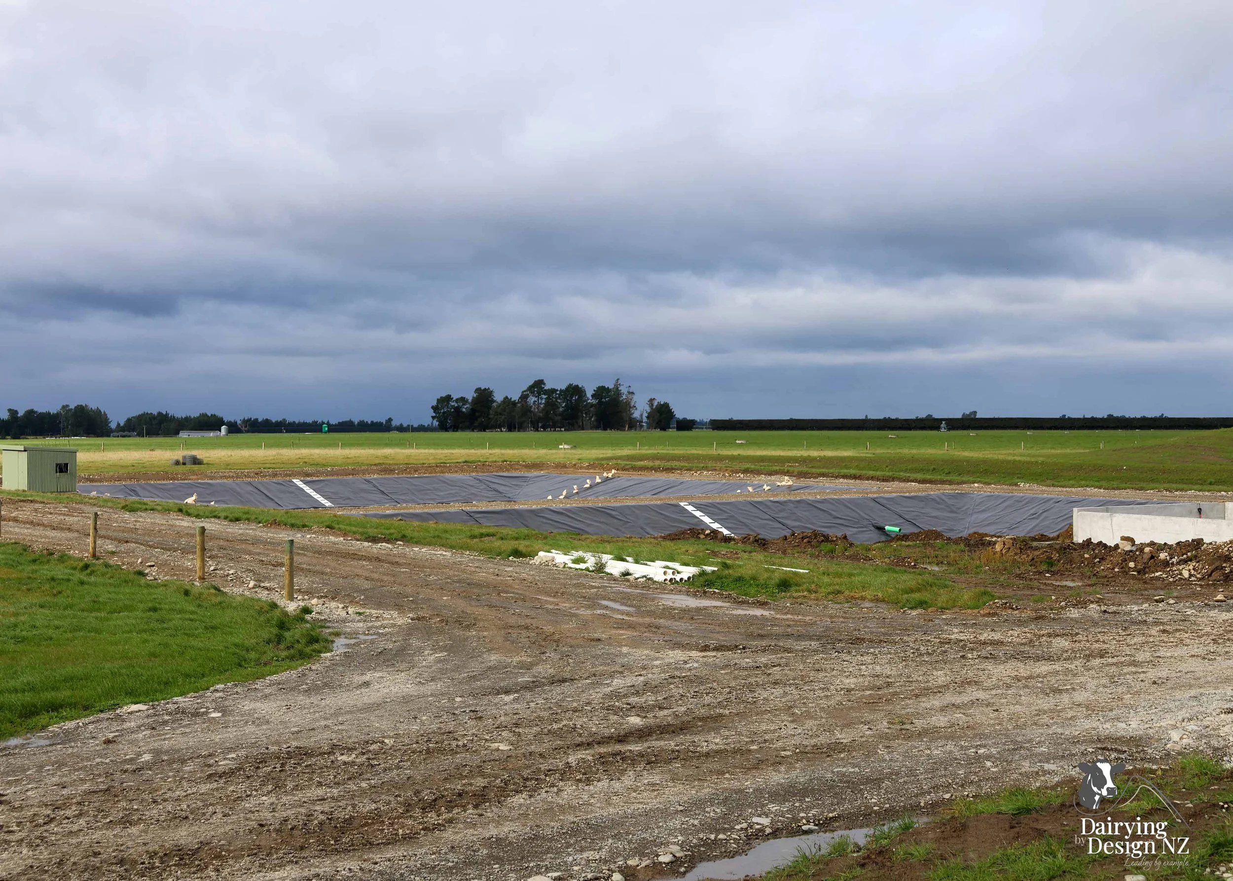  Canterbury rotary dairy shed development designed for efficient milking and cow flow built by Rural Building Solutions, featuring a Donald Engineering Rotary Platform, Earthworks by Densem Contracting 2010 Ltd, Refrigeration by Dairycool, Feed silos