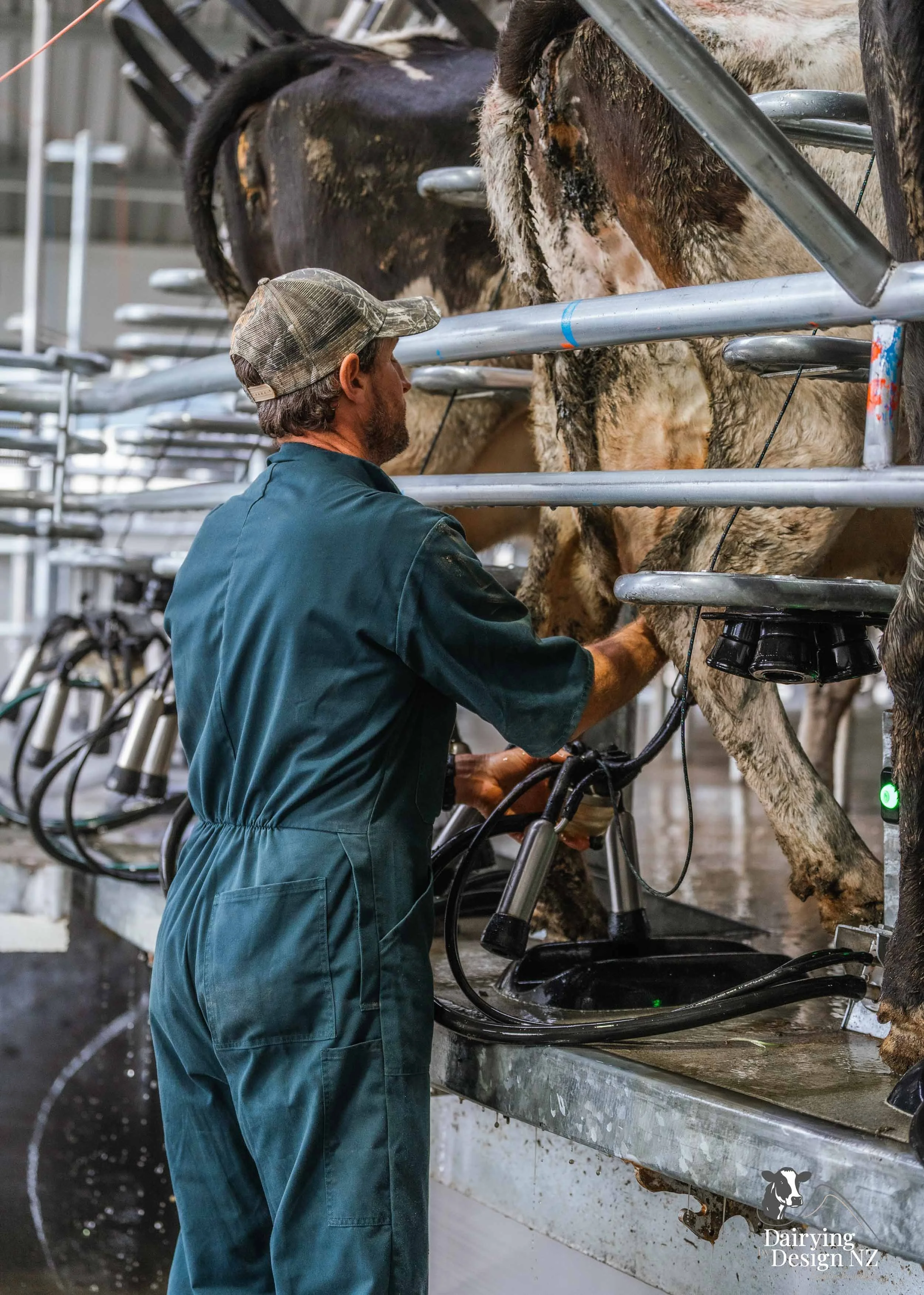  Waikato rotary dairy shed development designed for efficient milking and cow flow built by Don Chapman Waikato Ltd, featuring a Moa Rotary Platform, yard work by Leask Engineering, Earthworks by Waihou Excavation, Electrical work by Electronz, Efflu