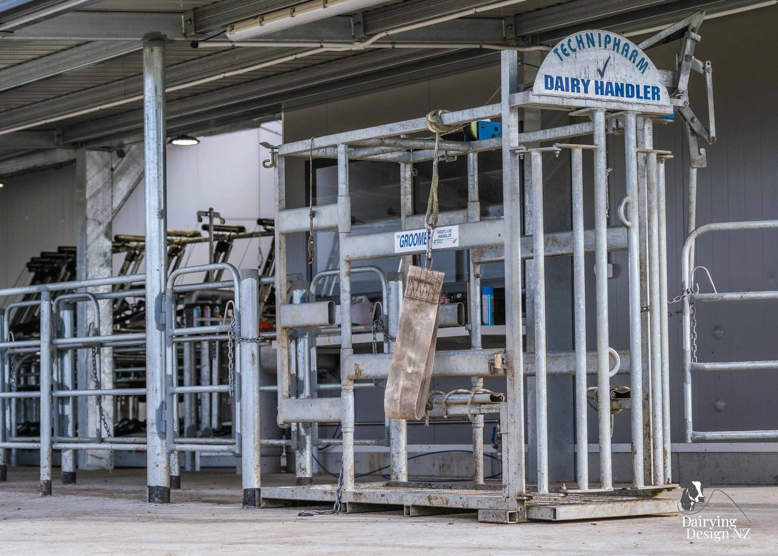  Waikato rotary dairy shed development designed for efficient milking and cow flow built by Don Chapman Waikato Ltd, featuring a Moa Rotary Platform, yard work by Leask Engineering, Earthworks by Waihou Excavation, Electrical work by Electronz, Efflu
