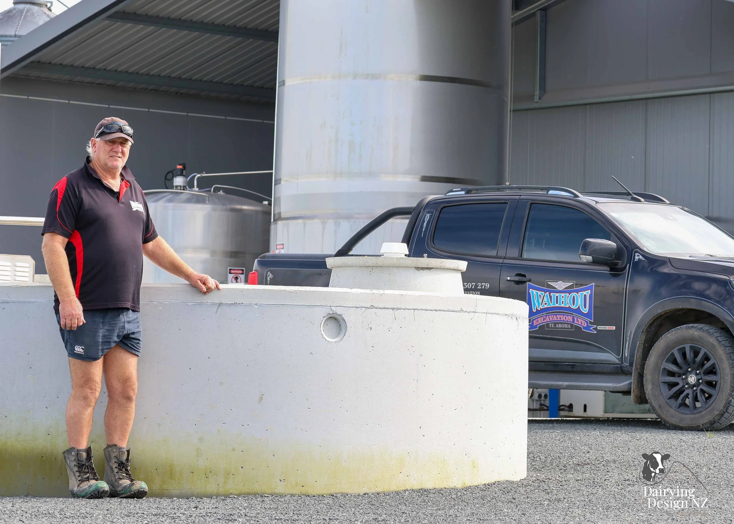  Waikato rotary dairy shed development designed for efficient milking and cow flow built by Don Chapman Waikato Ltd, featuring a Moa Rotary Platform, yard work by Leask Engineering, Earthworks by Waihou Excavation, Electrical work by Electronz, Efflu