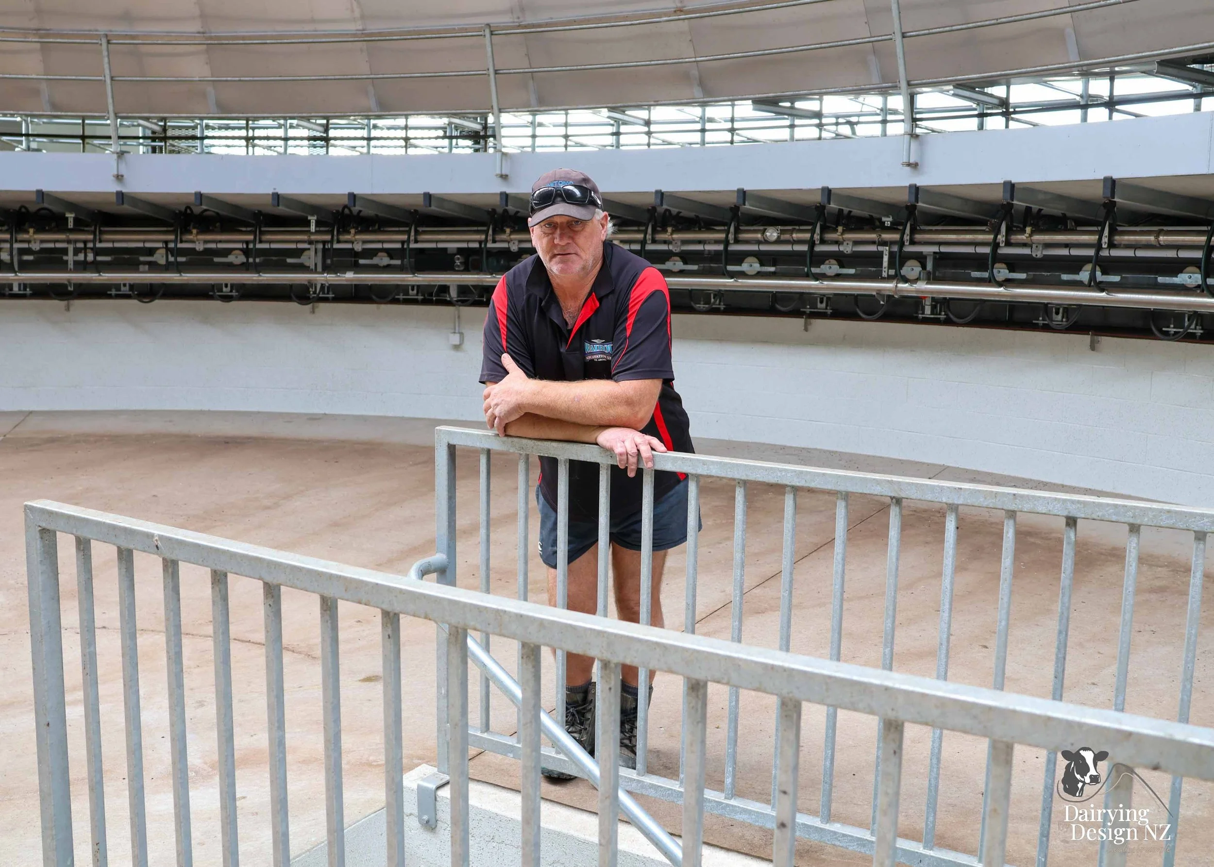  Waikato rotary dairy shed development designed for efficient milking and cow flow built by Don Chapman Waikato Ltd, featuring a Moa Rotary Platform, yard work by Leask Engineering, Earthworks by Waihou Excavation, Electrical work by Electronz, Efflu