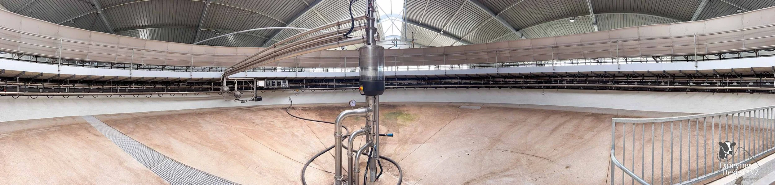  Waikato rotary dairy shed development designed for efficient milking and cow flow built by Don Chapman Waikato Ltd, featuring a Moa Rotary Platform, yard work by Leask Engineering, Earthworks by Waihou Excavation, Electrical work by Electronz, Efflu