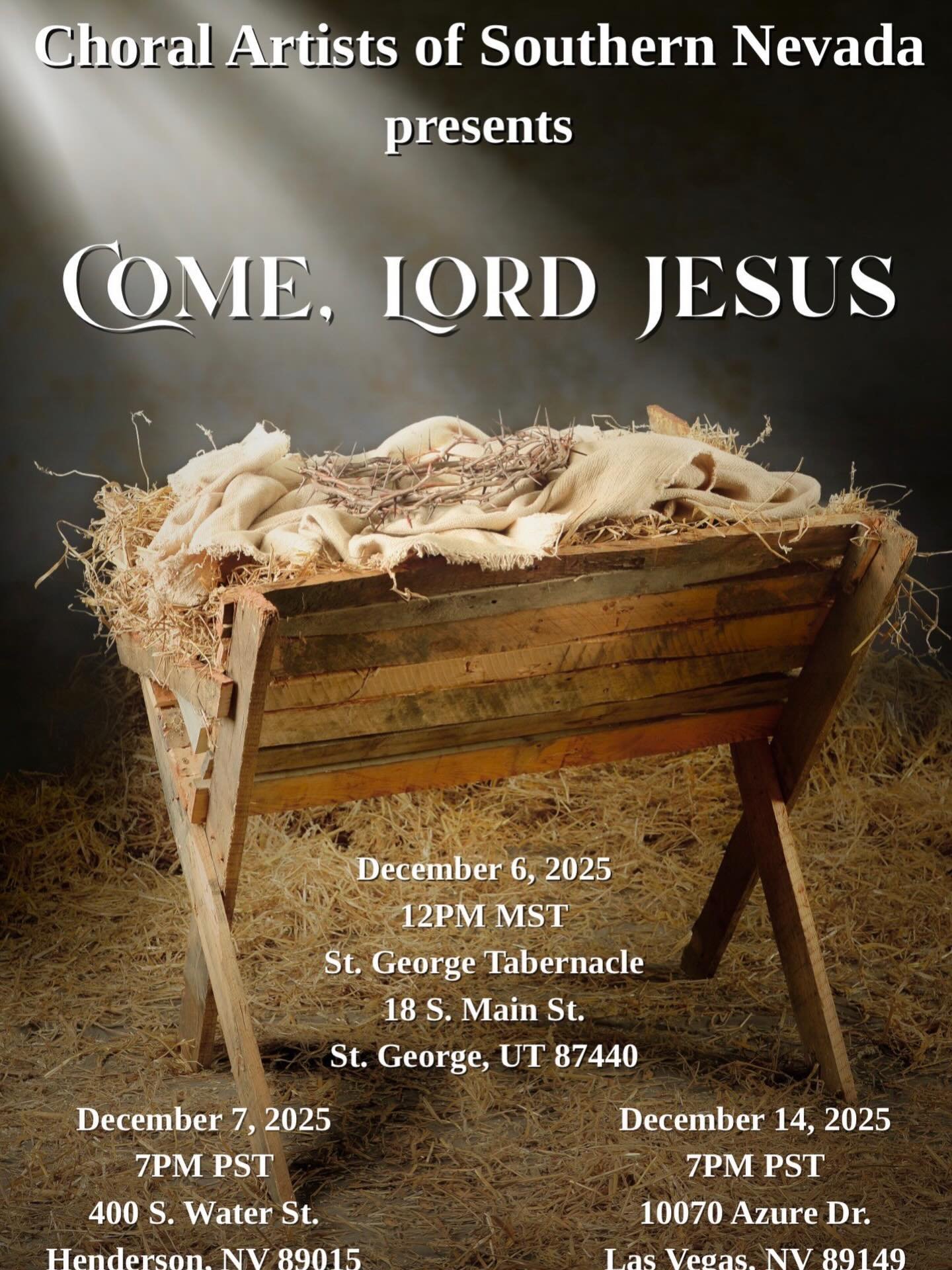 Join us TODAY in St. George 12pm MST
TOMORROW in Henderson @7pm
NEXT SUNDAY 12/14 in NW Las Vegas @7pm