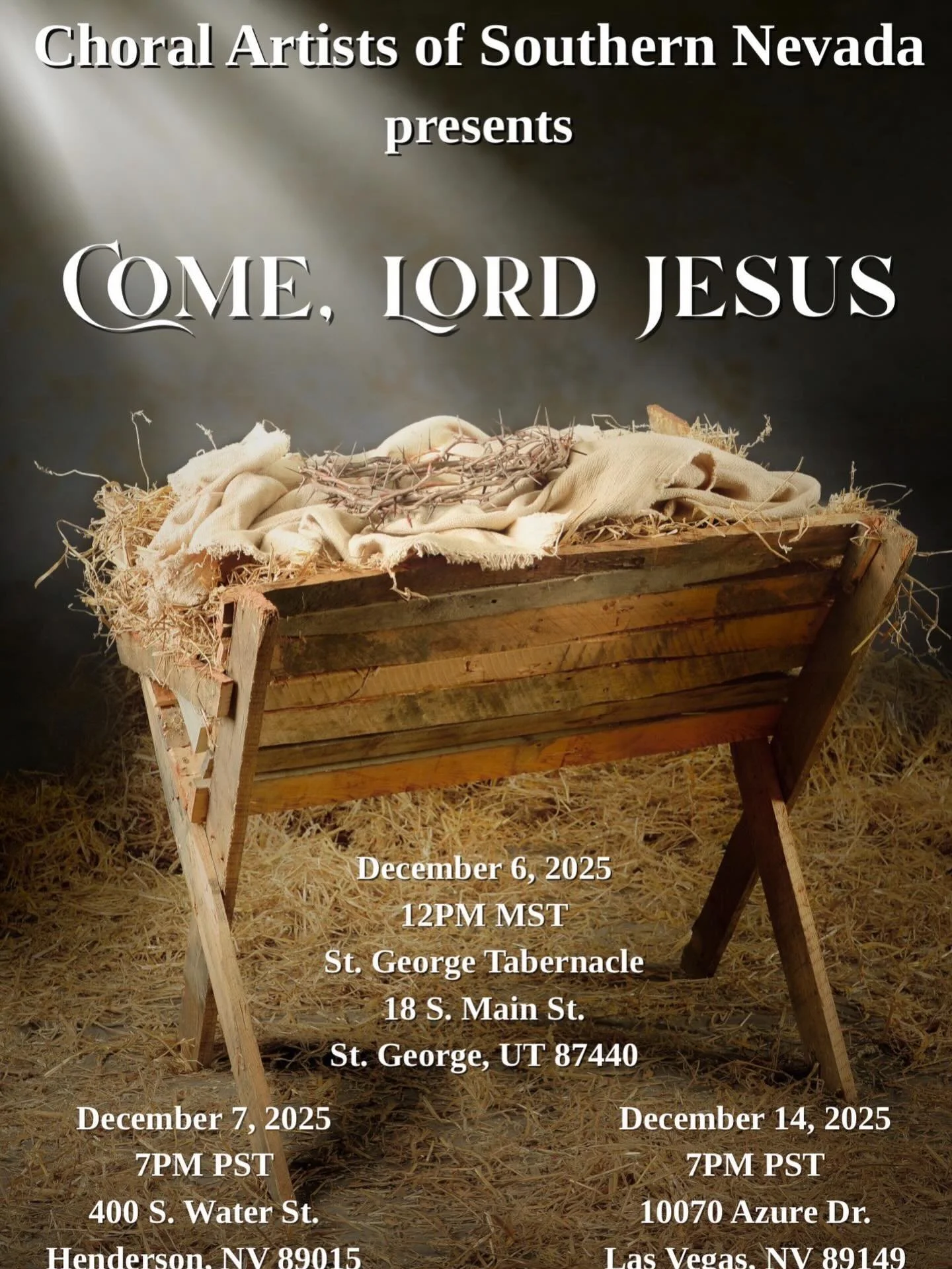 Join us TODAY in St. George 12pm MST
TOMORROW in Henderson @7pm
NEXT SUNDAY 12/14 in NW Las Vegas @7pm