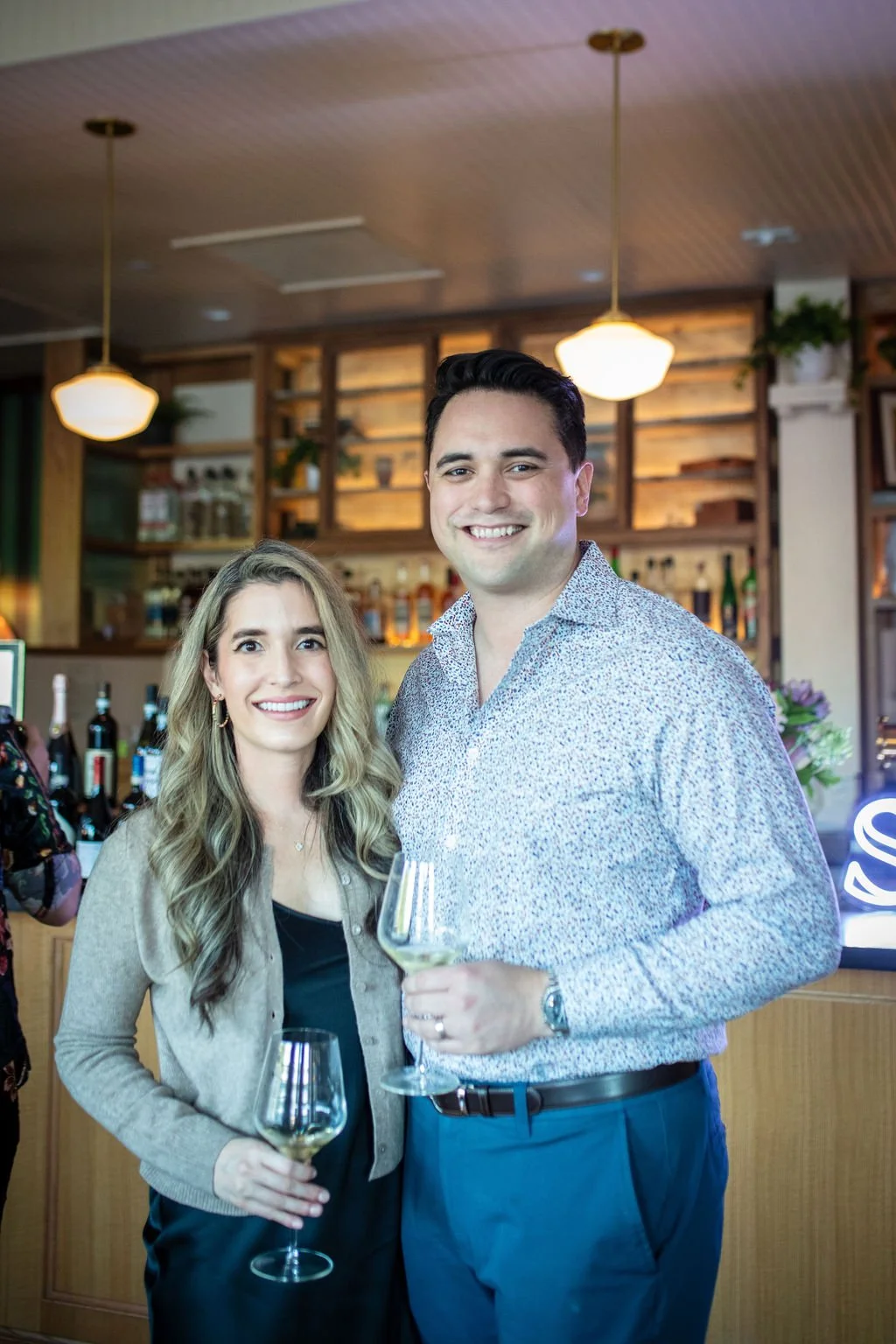 Date night out enjoying fine wine at intimate wine dinner