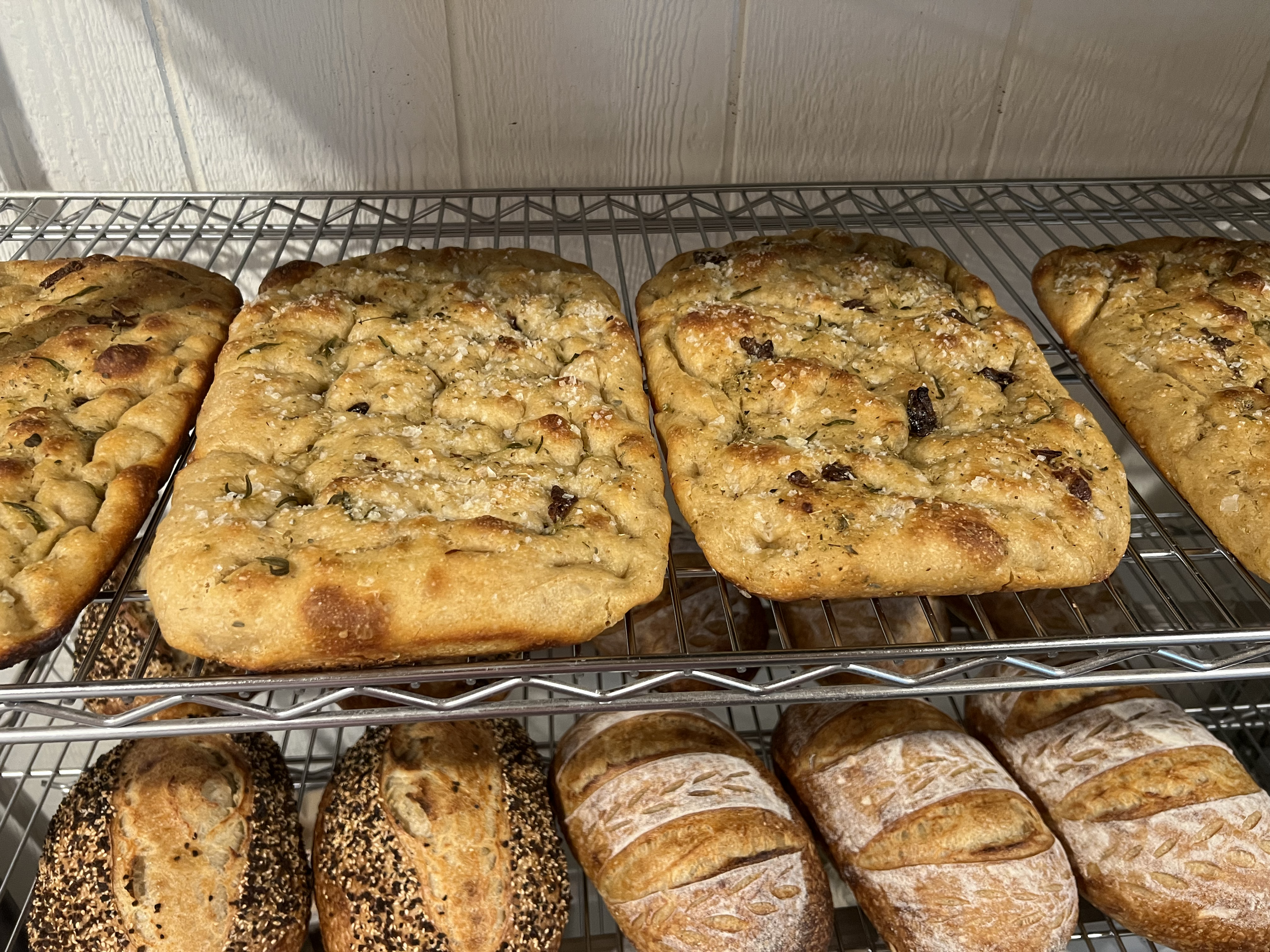 Sourdough breads made with fresh milled flour.