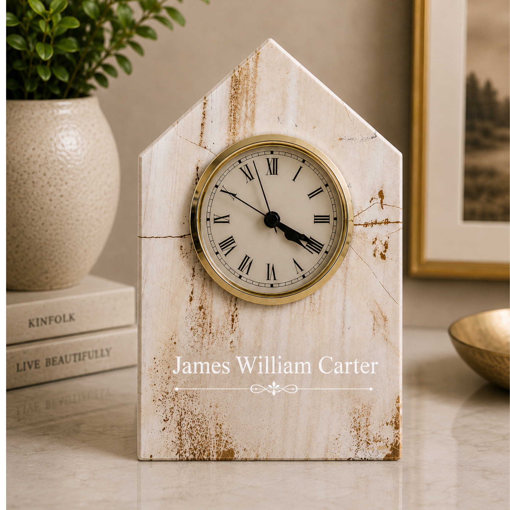 The Solara Marble Mini Clock