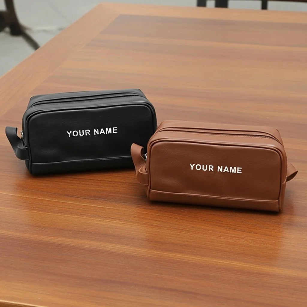 Personalized Leather Toiletry Bag – Travel & Daily Organizer