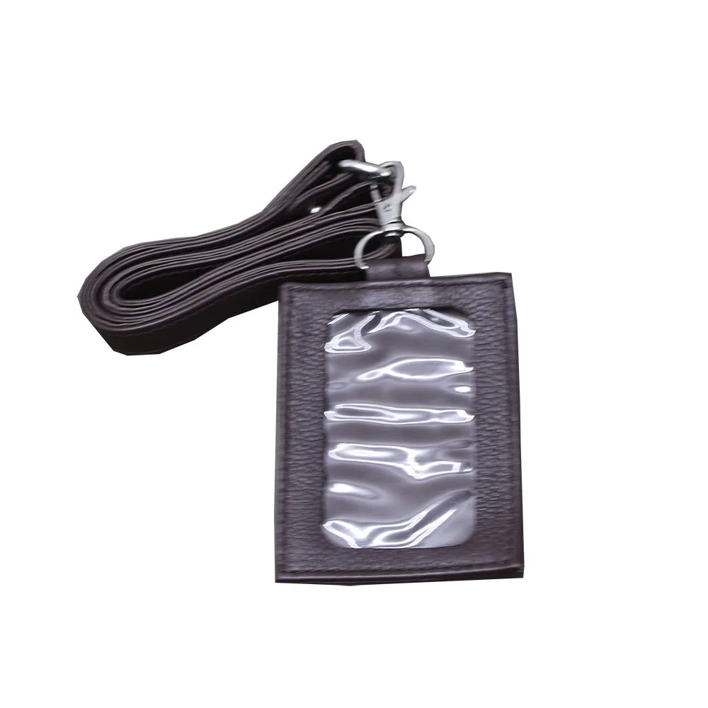 Personalized Leather ID Holder Lanyard