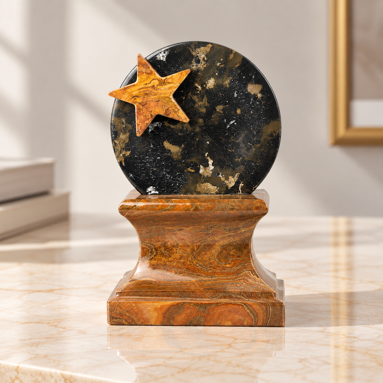 Marble Starlit Award – Engraved Star Trophy for Excellence & Recognition