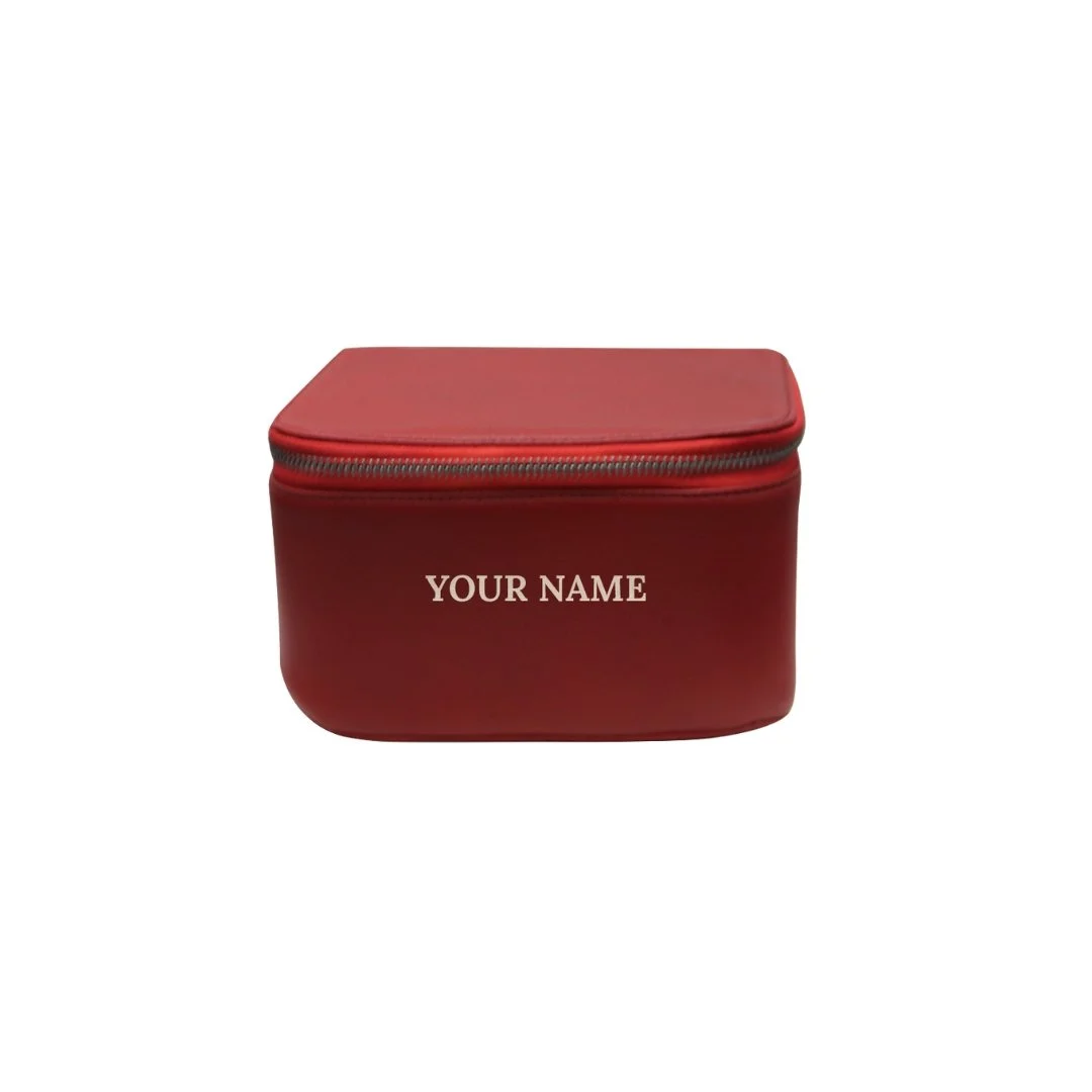 Personalized Leather Makeup Bag for Women