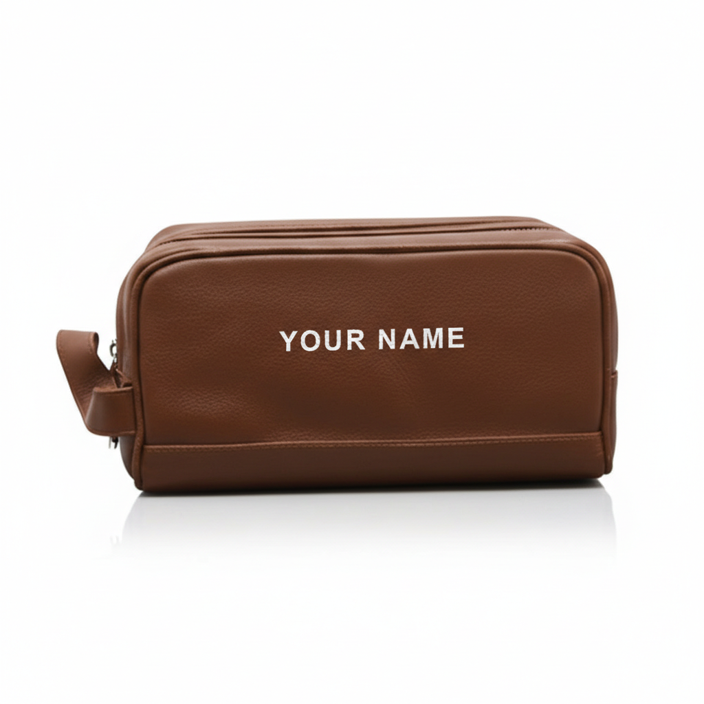 Personalized Leather Toiletry Bag – Travel & Daily Organizer