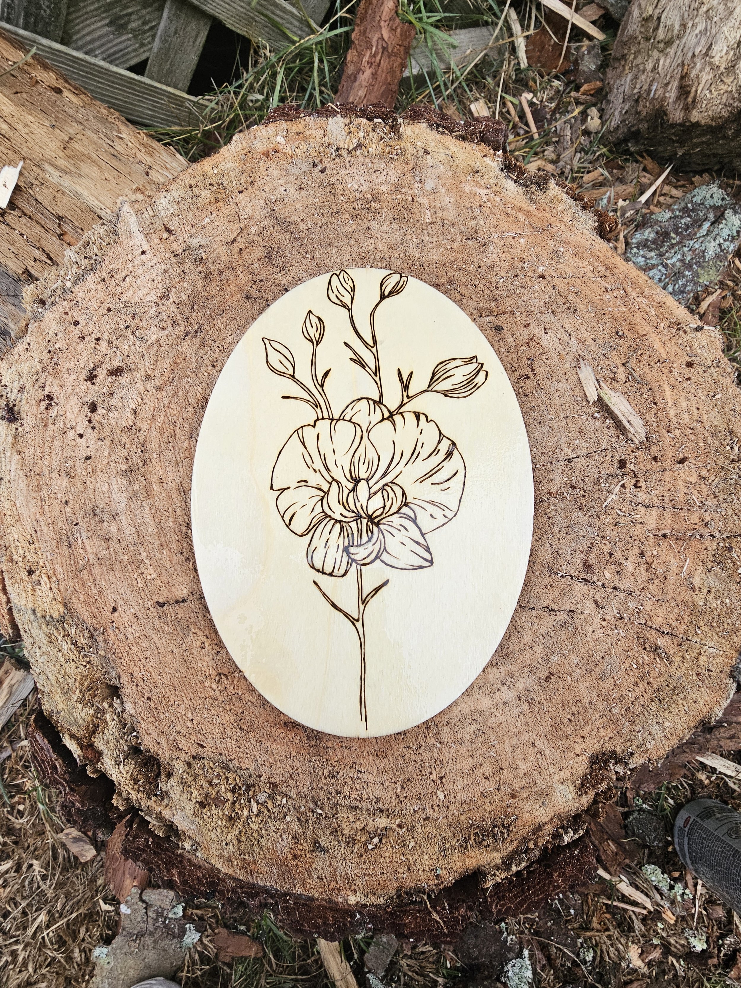 Orchid wood-burning