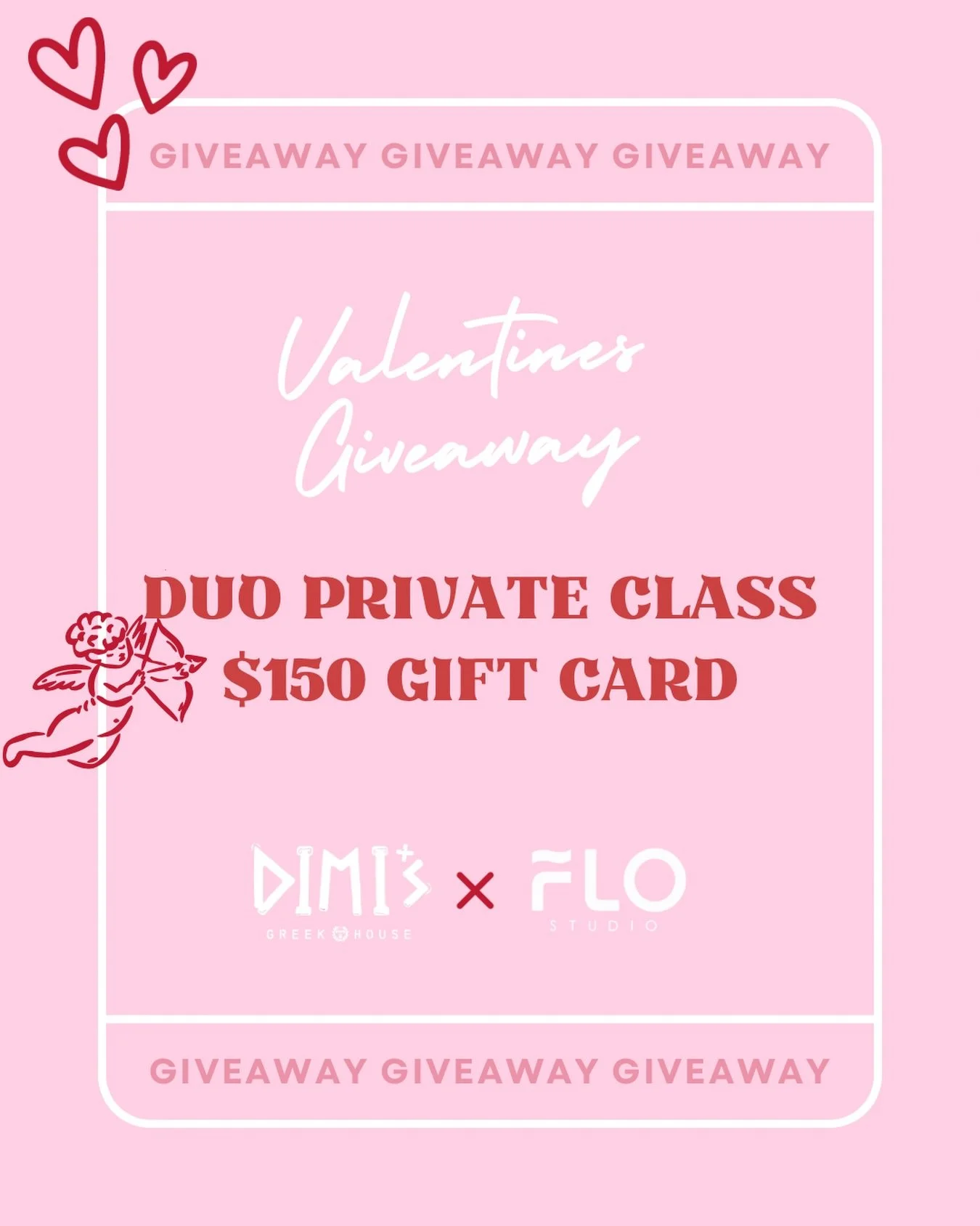 VALENTINE&rsquo;S DAY GIVEAWAY 💘
Dimis Greekhouse x Flo Studio LDN

We&rsquo;re giving away the perfect Valentine&rsquo;s experience.
🎁 THE PRIZE: &bull; $150 gift card to Dimis Greekhouse &bull; A duo Private Reformer Class at Flo Studio LDN + Gri