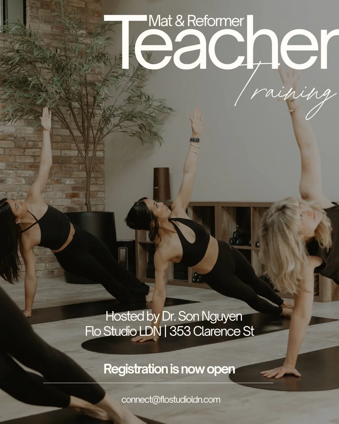 Do you love Pilates? Have you been thinking about starting your Pilates teaching journey?
The Mat &amp; Reformer Teacher Training is the perfect place to begin.
We&rsquo;re honoured to welcome back Dr. Sonny Nguyen (@dr.sonnguyendc) to Flo Studio LDN