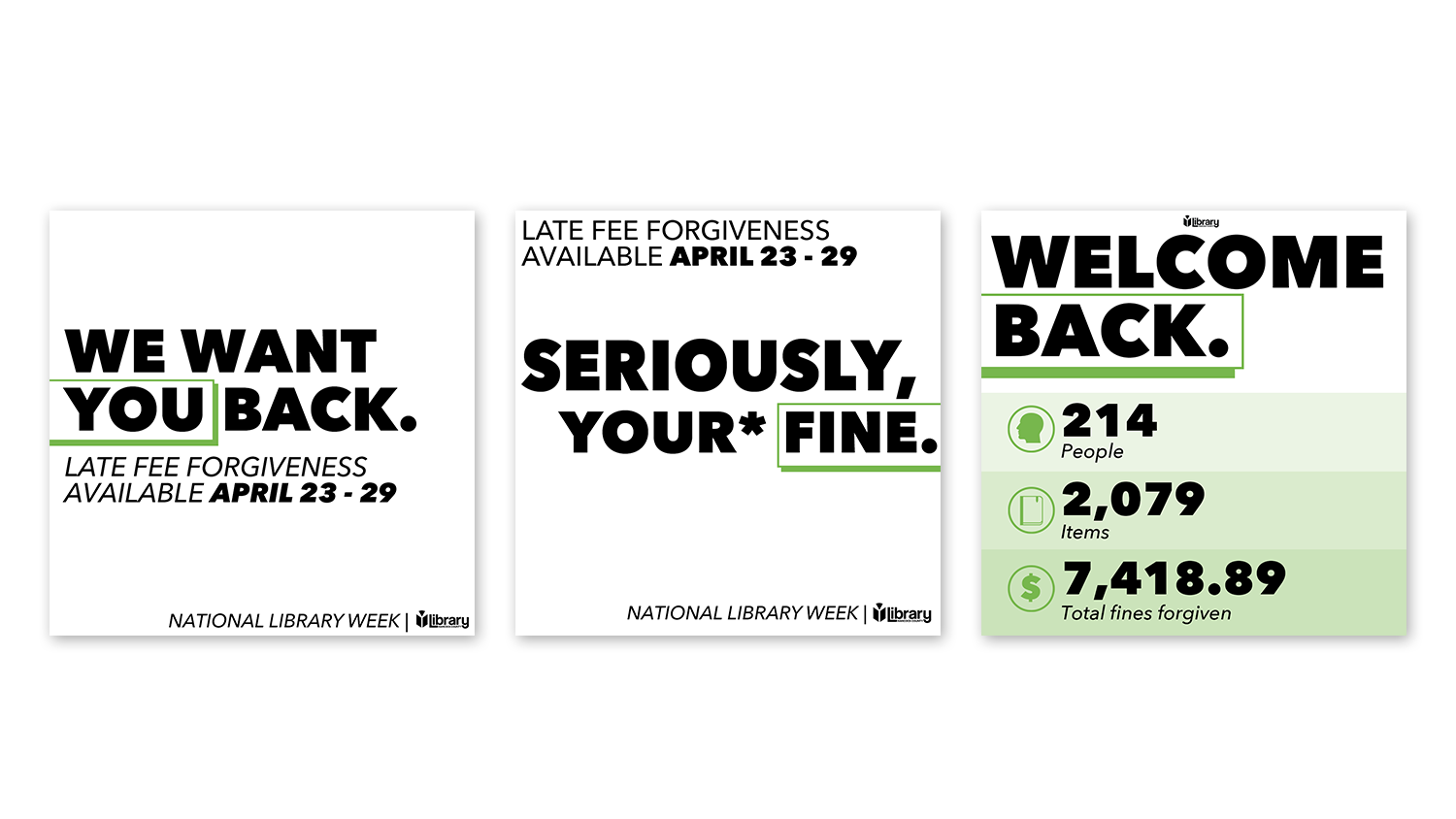 Fine Forgiveness campaign social media graphics. Designed in Photoshop.