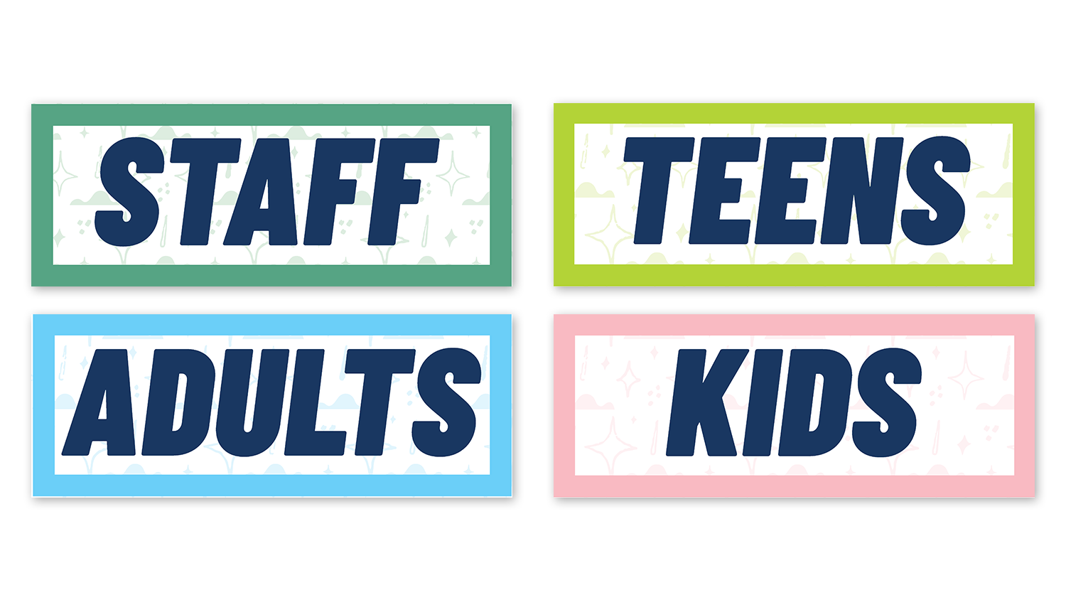 Website banners for age-based challenges for Summer Reading 2025. Designed in Illustrator.