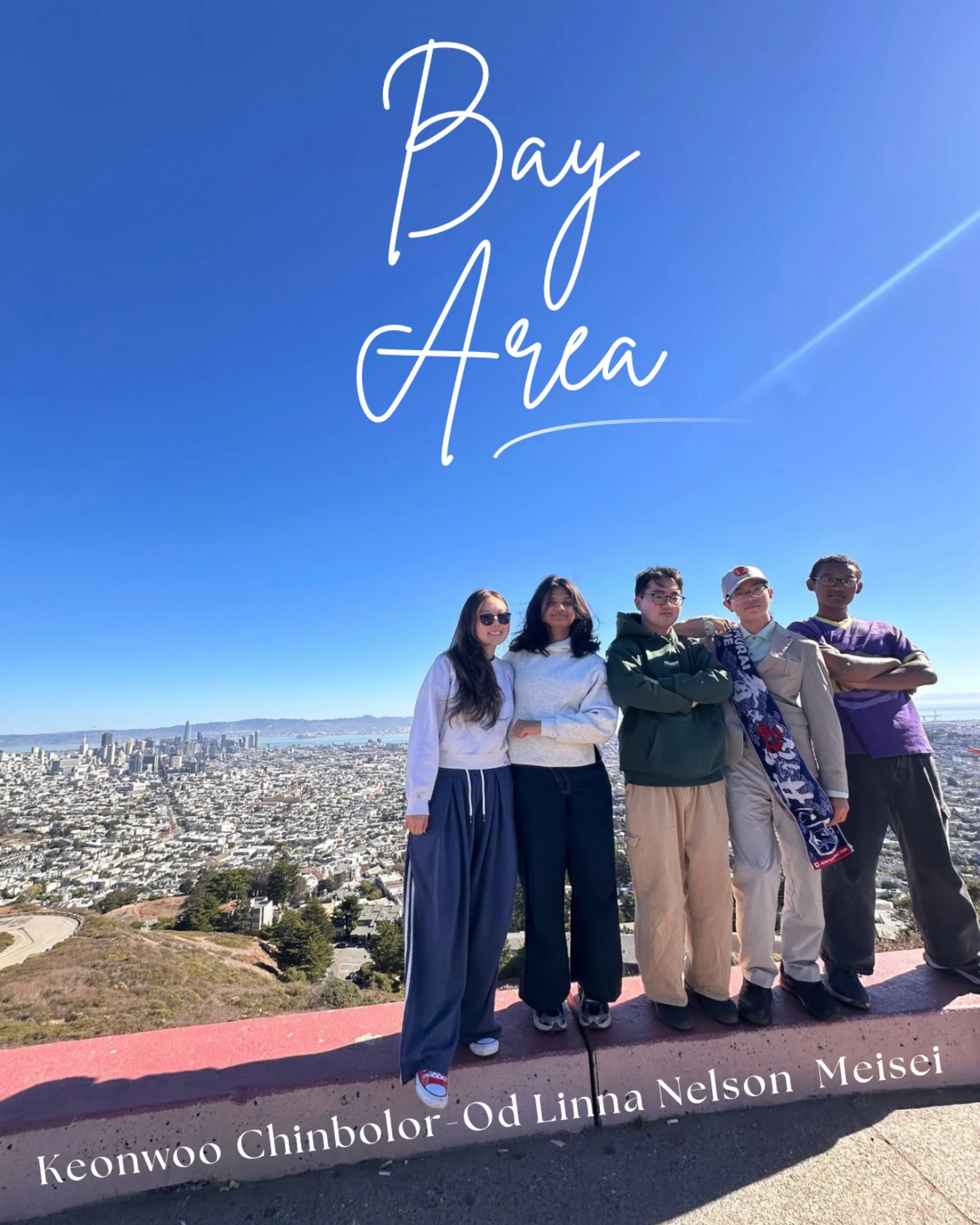 Hello everyone! This is Bay Area community team! 

Our team is so international! I (Keonwoo, the teader) am from Korea, Chindor-od is from Mongolia, Lianna is from India (Chicago), Meisei is Japanese (New Jersey), and Nelson is half-Zambian, half-Jap