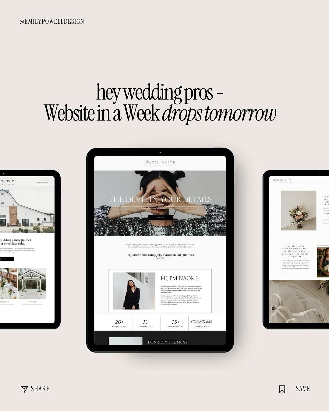 Tomorrow, something new is dropping for #weddingpros who are tired of DIY websites. I can&rsquo;t wait to show you everything. 💖 

Comment WEBSITE below to get early access!